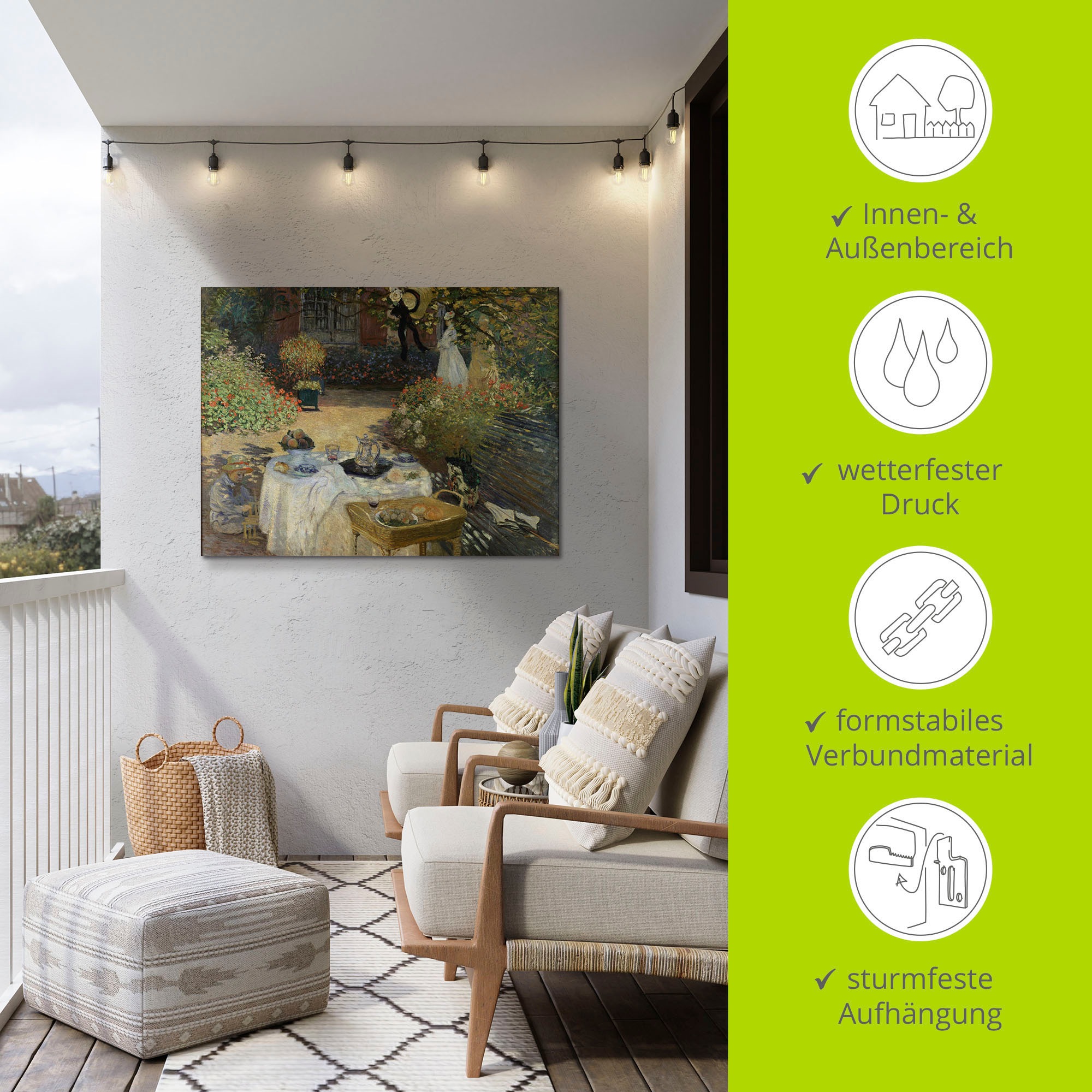 Artland Wandbild »Im Garten Claude Monets in Argenteuil«, Garten, (1 St.), als Alubild, Outdoorbild, Leinwandbild, Poster in verschied. Größen