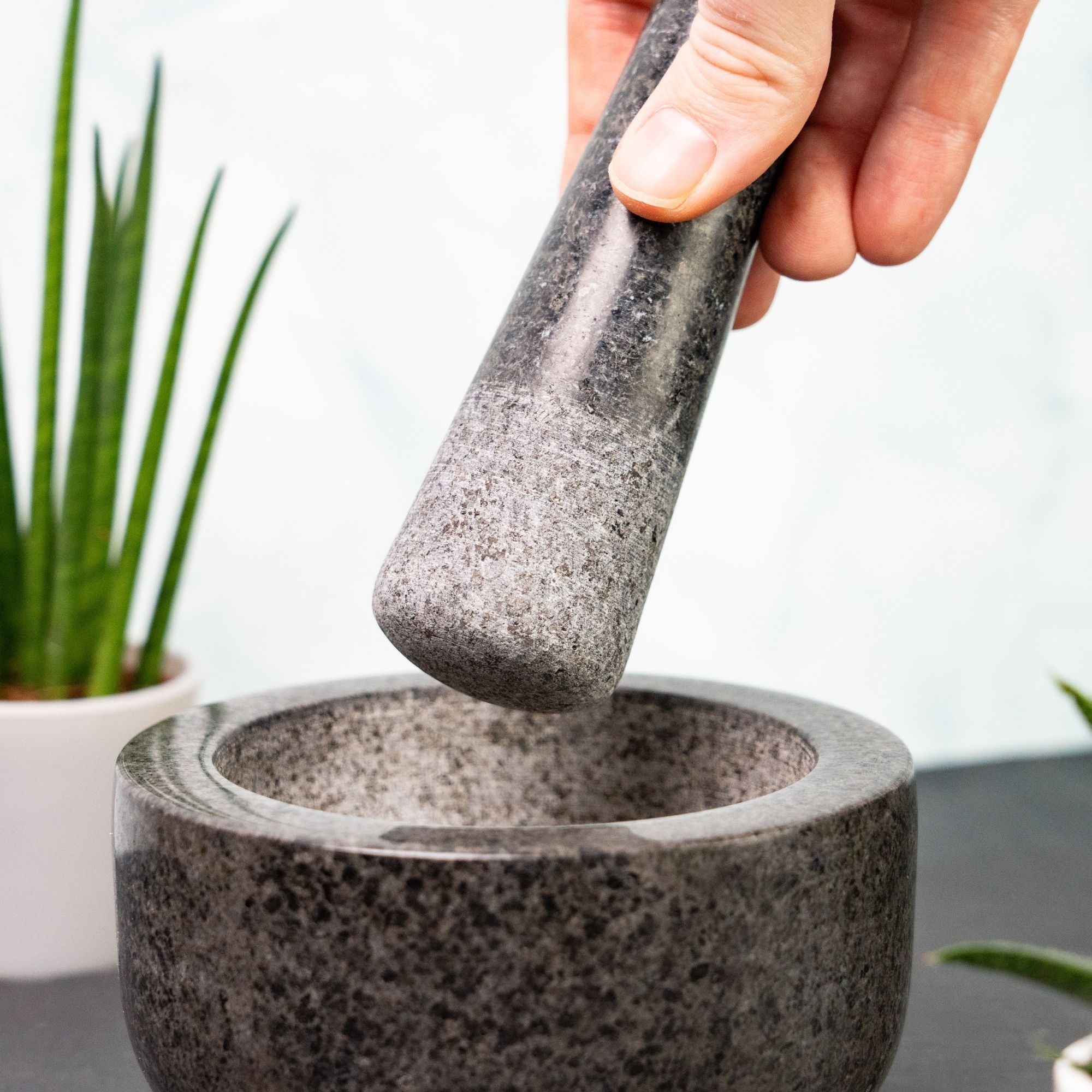 WESTMARK Mörser, (Set, 2 tlg.), Natur-Granit