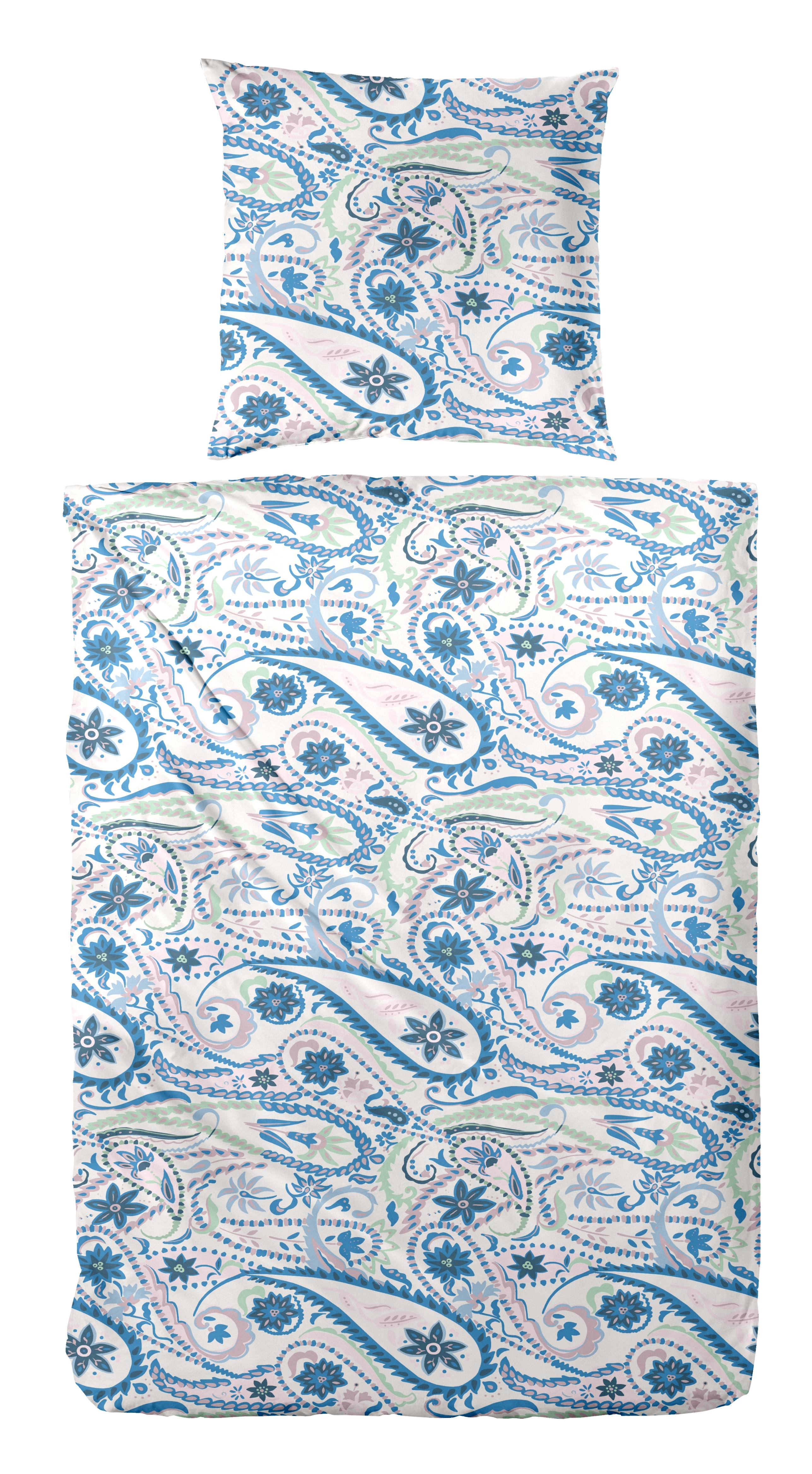 Primera "Mako-Satin-Bettwäsche Pastel Paisley" 2 Stk. mit elegantem Blumen Muster