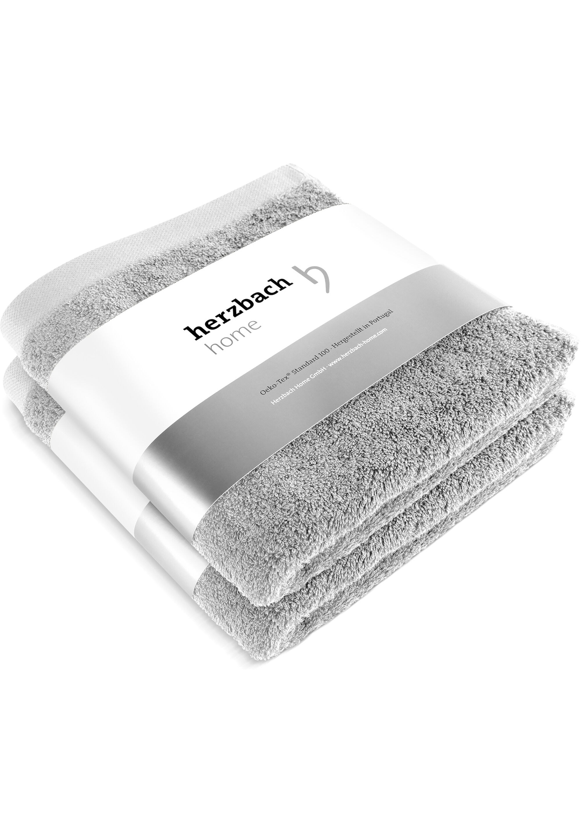 herzbach home Handtuch Set "Pura" 2 Jersey 550g/m², Premium-Qualität, 100% Baumwolle, einfarbig