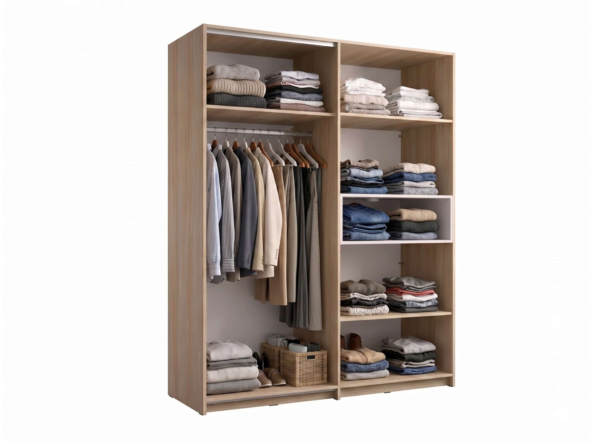 Home affaire Kleiderschrank »CUBIQUE mit/ohne Beleuchtung, Sof-Close System, Breite 161 cm« Garderobe mit Kleiderstange, 5 geschlossenen Fächern, 1 offenem Fach