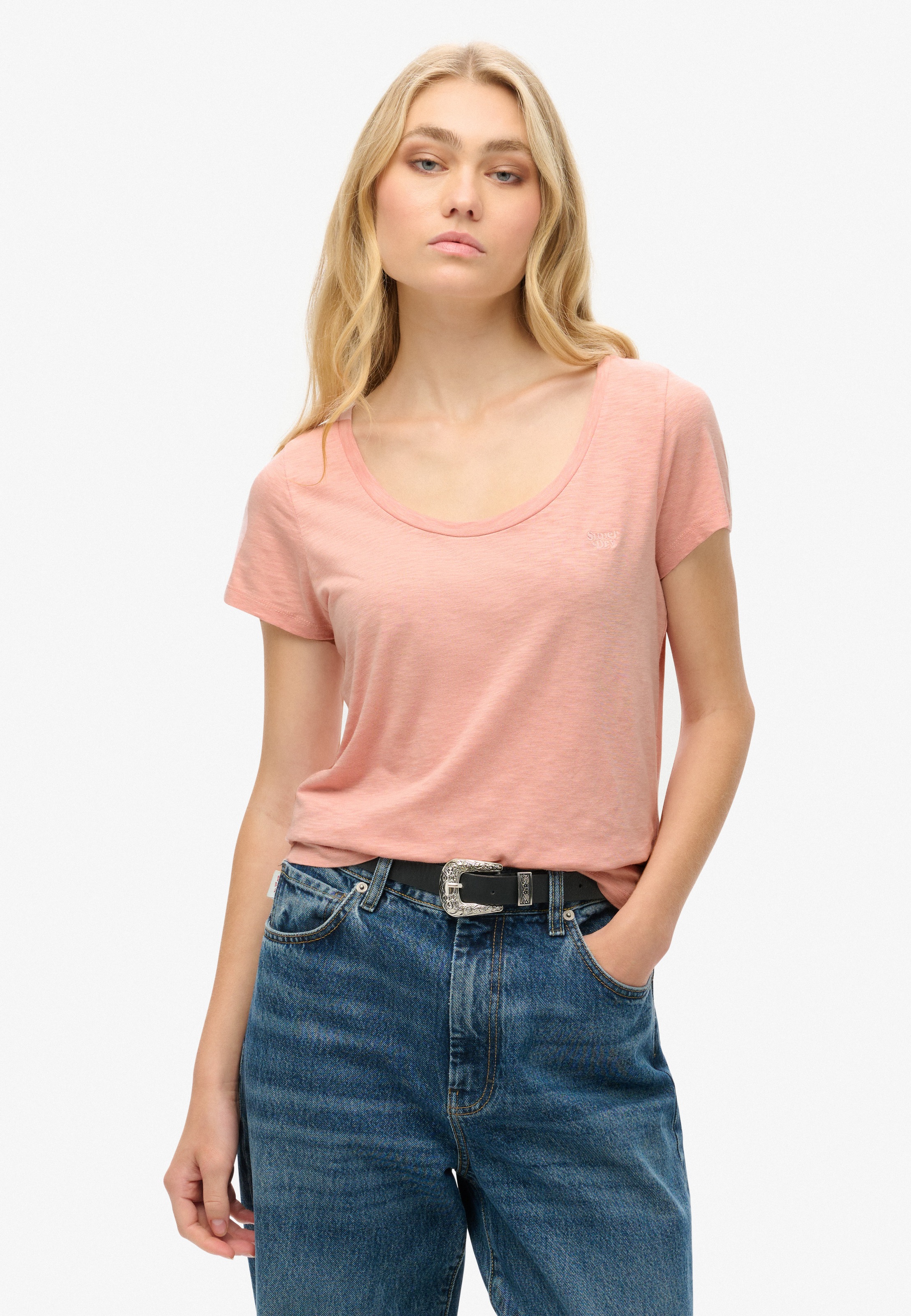 Superdry Kurzarmshirt "SCOOP NECK TEE" günstig online kaufen