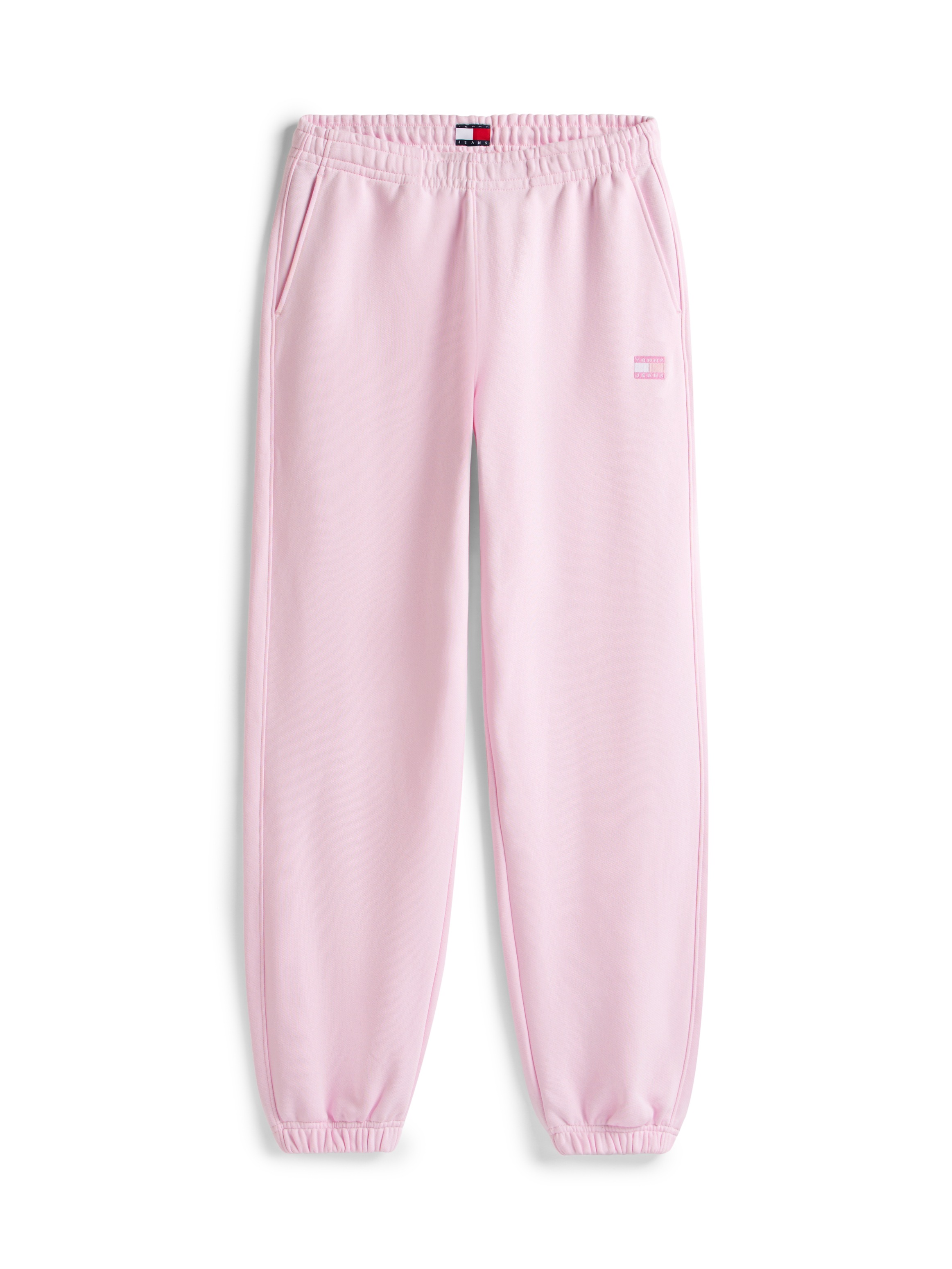 Sweathose TOMMY JEANS "TJW BADGE SWEATPANT", Damen, Gr. XL (42), N-Gr, pearly pink, Web, Obermaterial: 100% Baumwolle, Hosen Sweathose 3