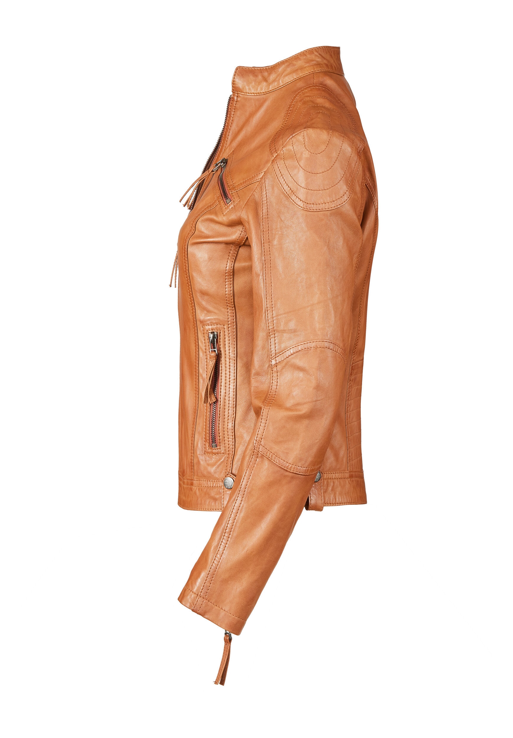Apple of Eden Lederjacke »Apple of Eden Lederjacke AOE-142« ohne Kapuze mit praktischen Reißverschlusstaschen