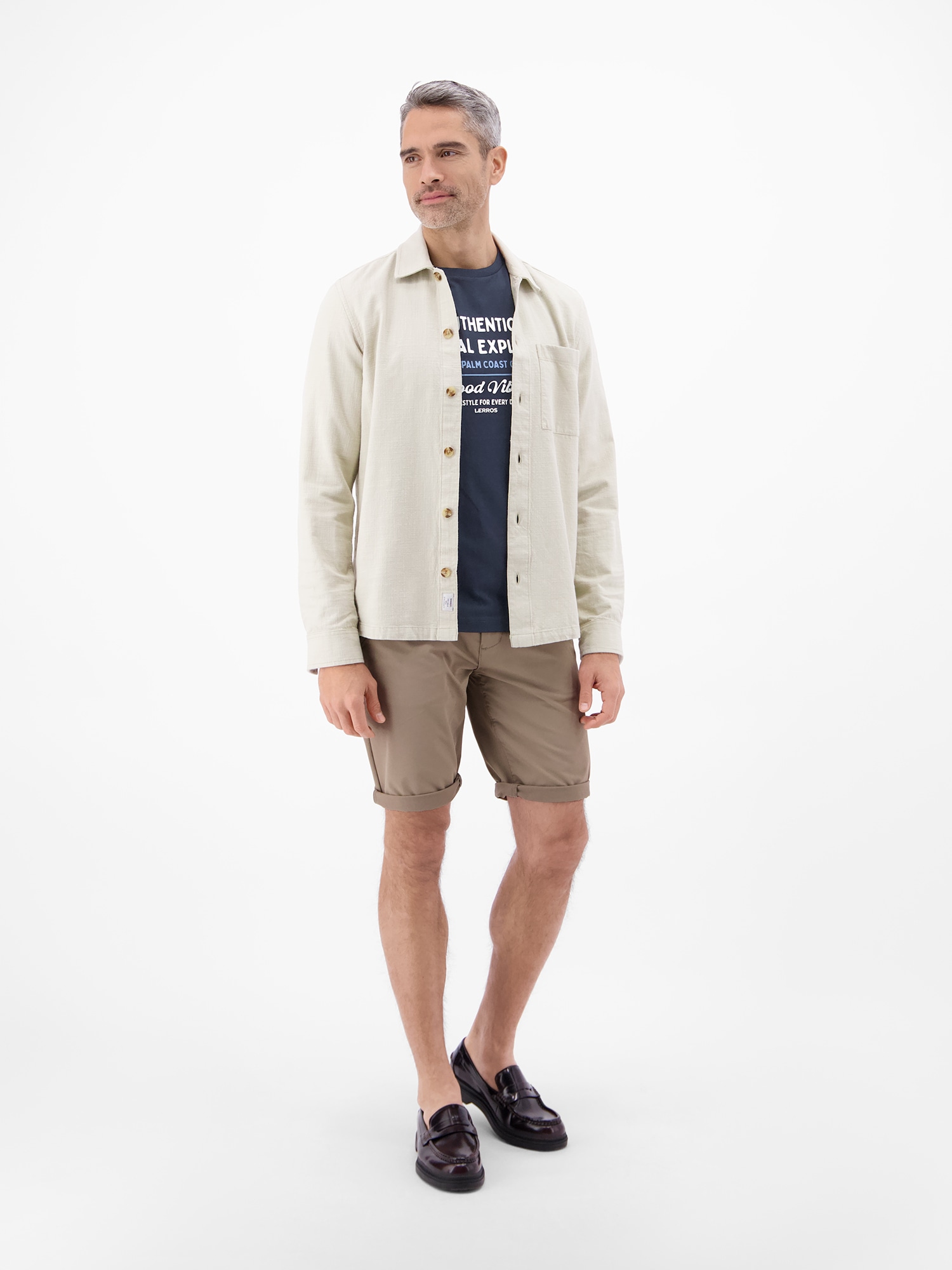 LERROS T-Shirt »T-Shirt mit O-Neck aus softer Baumwolle mit Summervibe-Print«