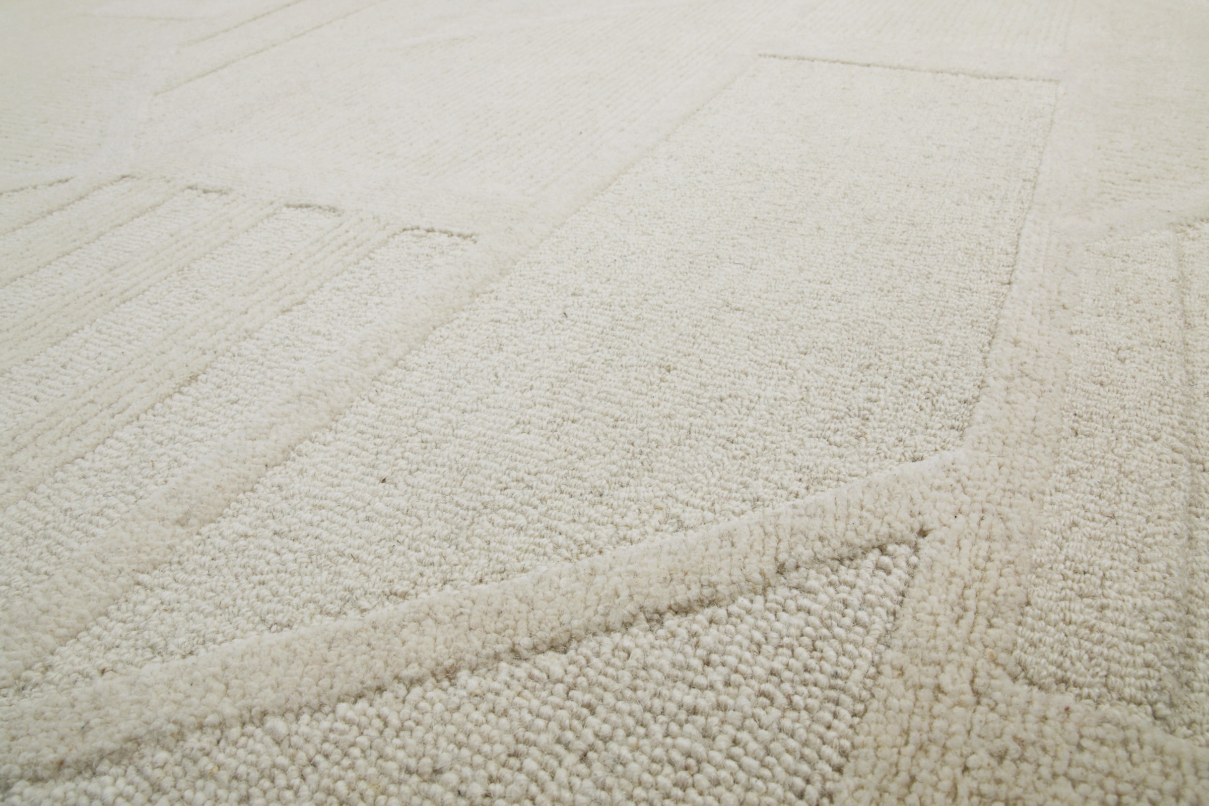 Wecon home Wollteppich »Hamptons FIVETEEN«, rechteckig, 15 mm Höhe, Läufer, Schurwolle, Kurzflor, Wohn- & Schlafzimmer, Hoch-Tief-Effekt