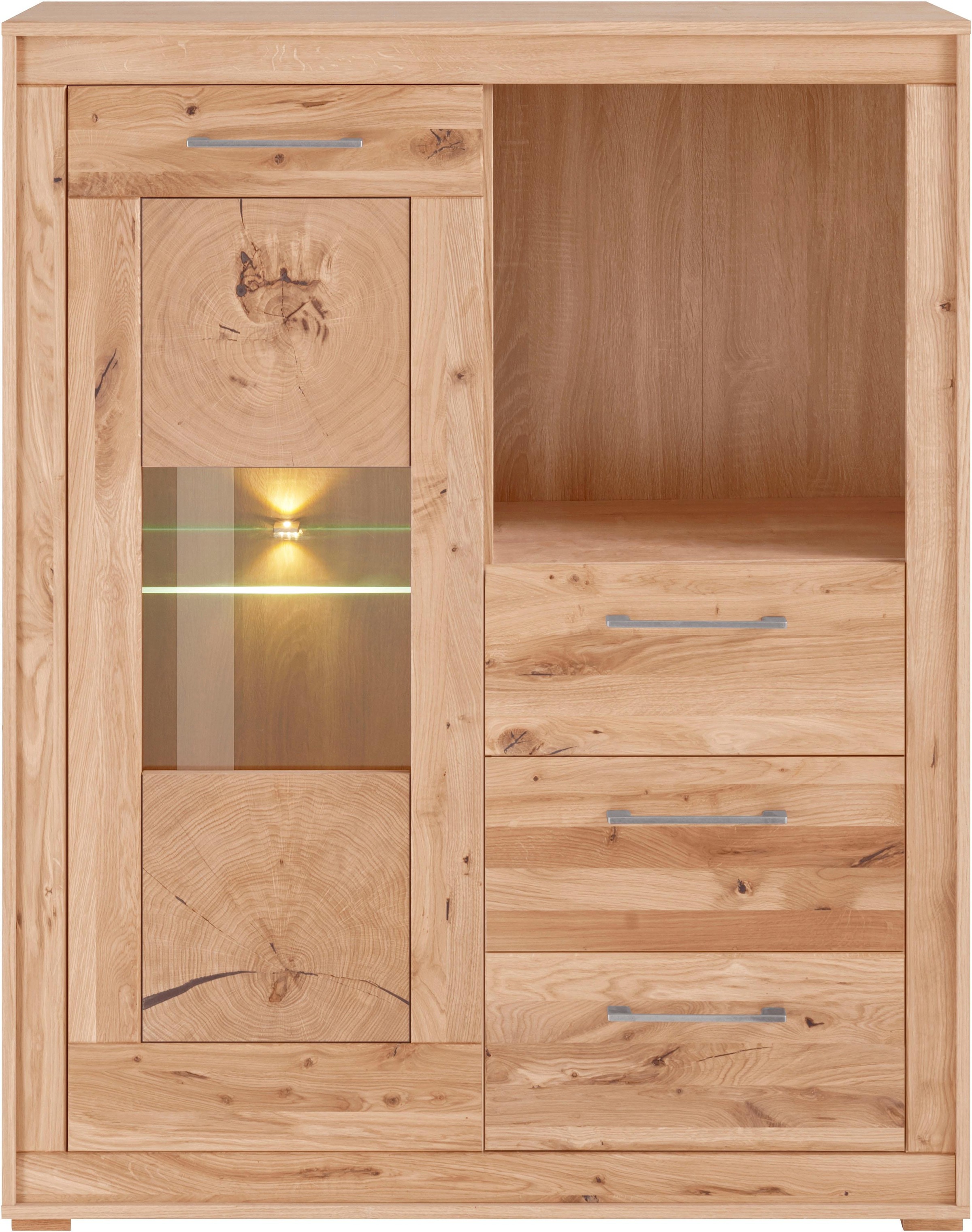 VOGL Möbelfabrik Highboard Breite 107 cm, Teilmassivholz, Made in Germany günstig online kaufen