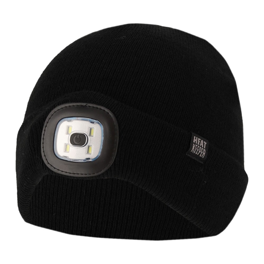 HEATKEEPER Jungen Strickmütze "Heatkeeper", schwarz, Basic, Gr. 2, unifarben, Strick, Kunstfaser, Mützen, mit wiederaufladbarer, abnehmbaren