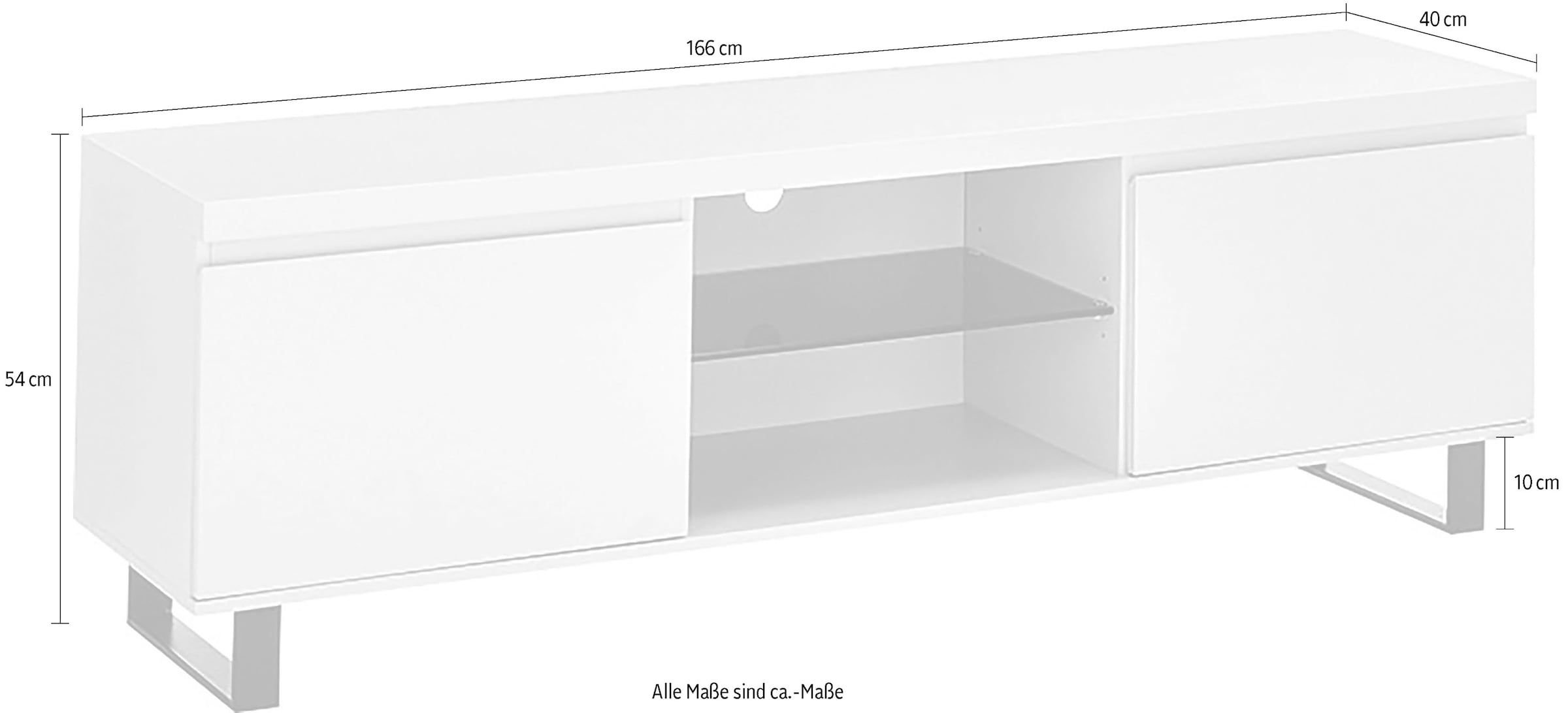 MCA furniture Lowboard »AUSTIN Lowboard«, Türen mit Dämpfung
