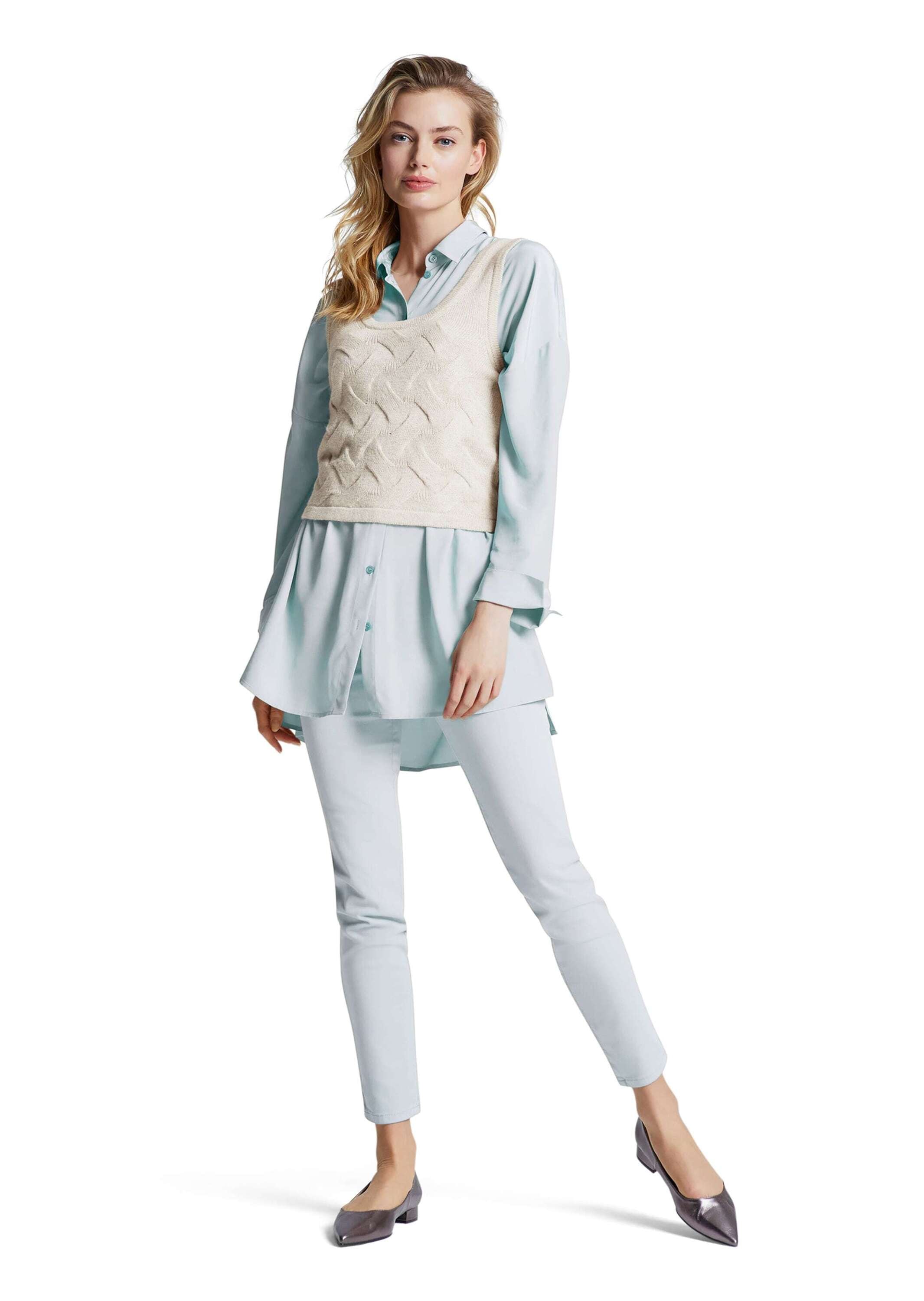 MADELEINE Damen Longpullover "Stricktop Strickpullunder"pastellbleu, Gr. 48, Obermaterial: 35% Viskose CV. 30% Schurwolle WV. 25% Polyamid PA. 10%