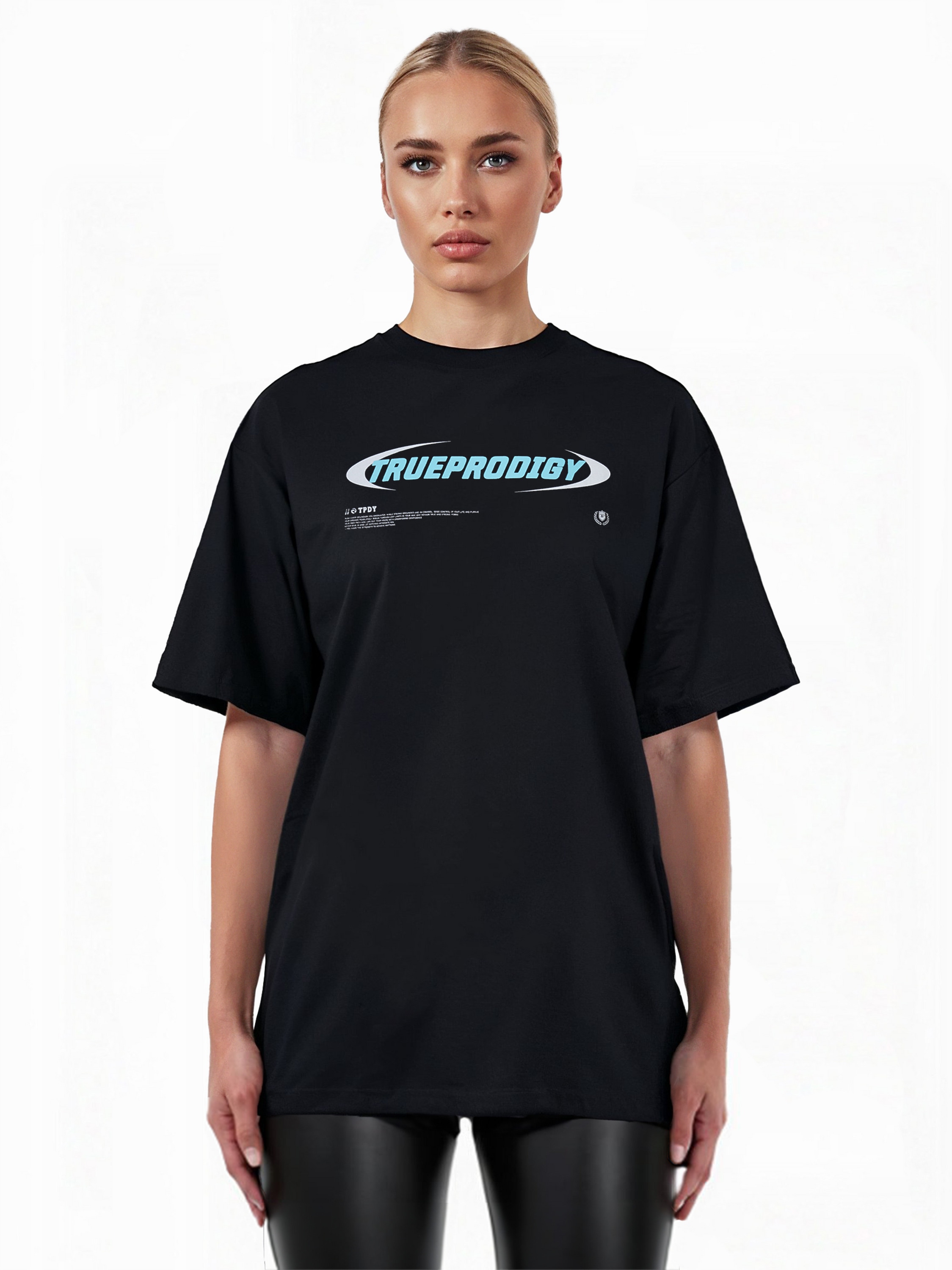 trueprodigy Oversize-Shirt "Ravi F Logo Print Oversized Rundhals"