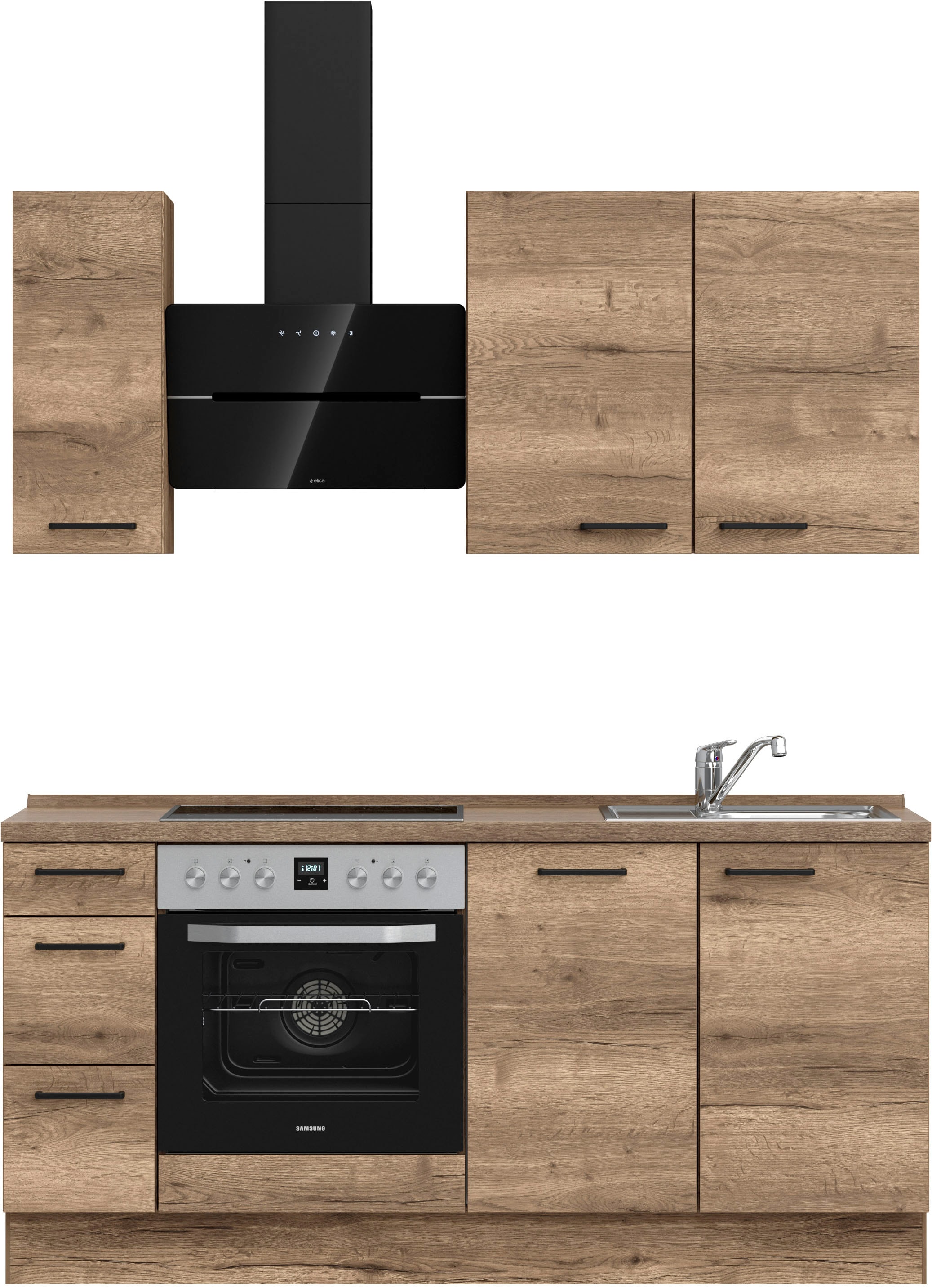 nobilia® Küchenzeile »"Structura premium"«, vormontiert, Ausrichtung wählbar, Breite 180 cm, mit E-Geräten