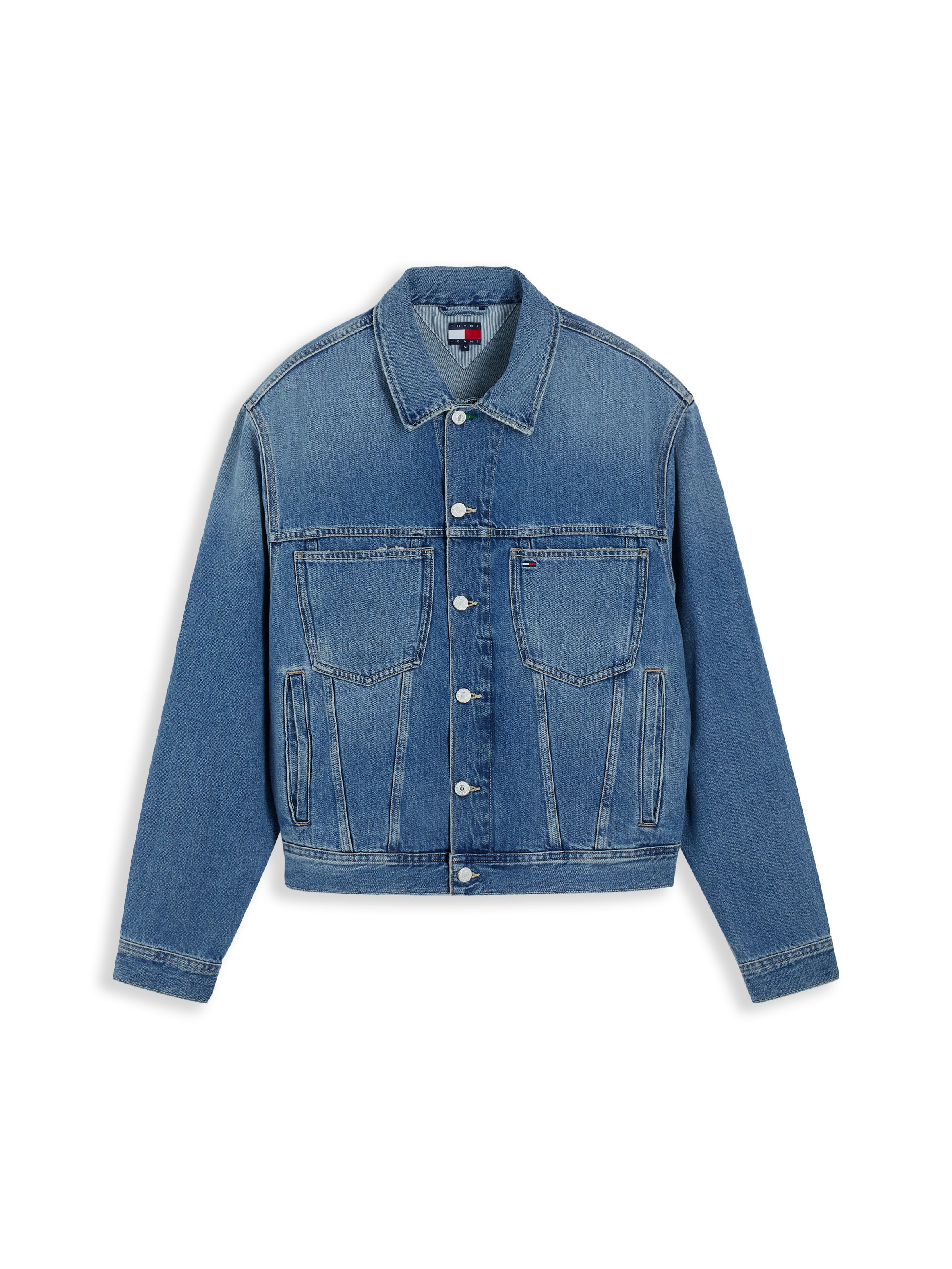 Tommy Jeans Jeansjacke "ARCHIVE TRUCKER" mit Fade-Effekt, mit Rückenlogo