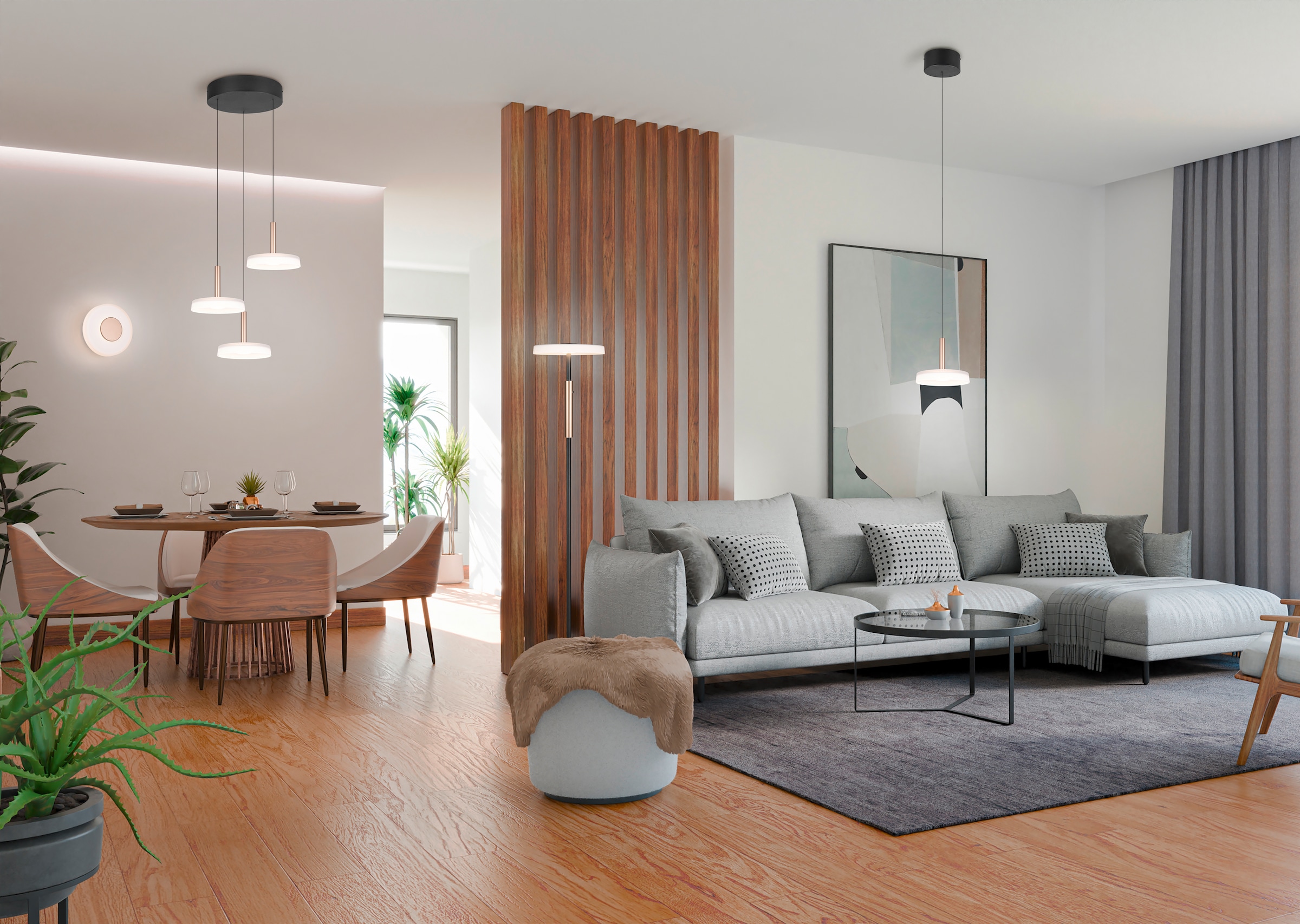 TRIO Leuchten LED Wandleuchte »CELESTE, LED Wandlampe aus Metall und Glas Ø 22cm, 10W 1100 Lumen«, 1 flammig, Leuchtmittel LED-Board | LED fest integriert, 3-Stufen dimmbar über Wandschalter, elegante moderne Wandlampe Flur