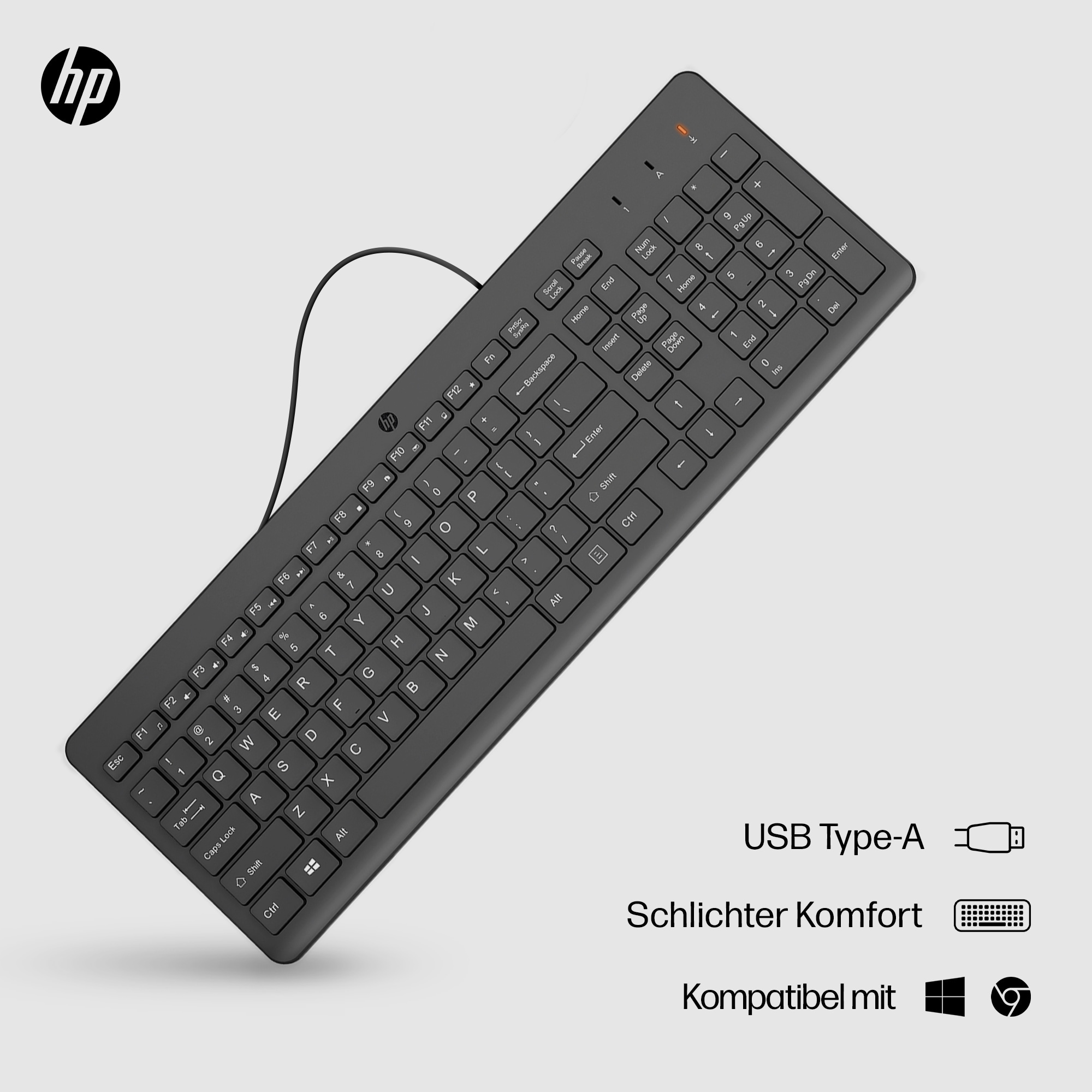 HP PC-Tastatur »150« (Fn-Tasten | Multimedia-Tasten | Ziffernblock)