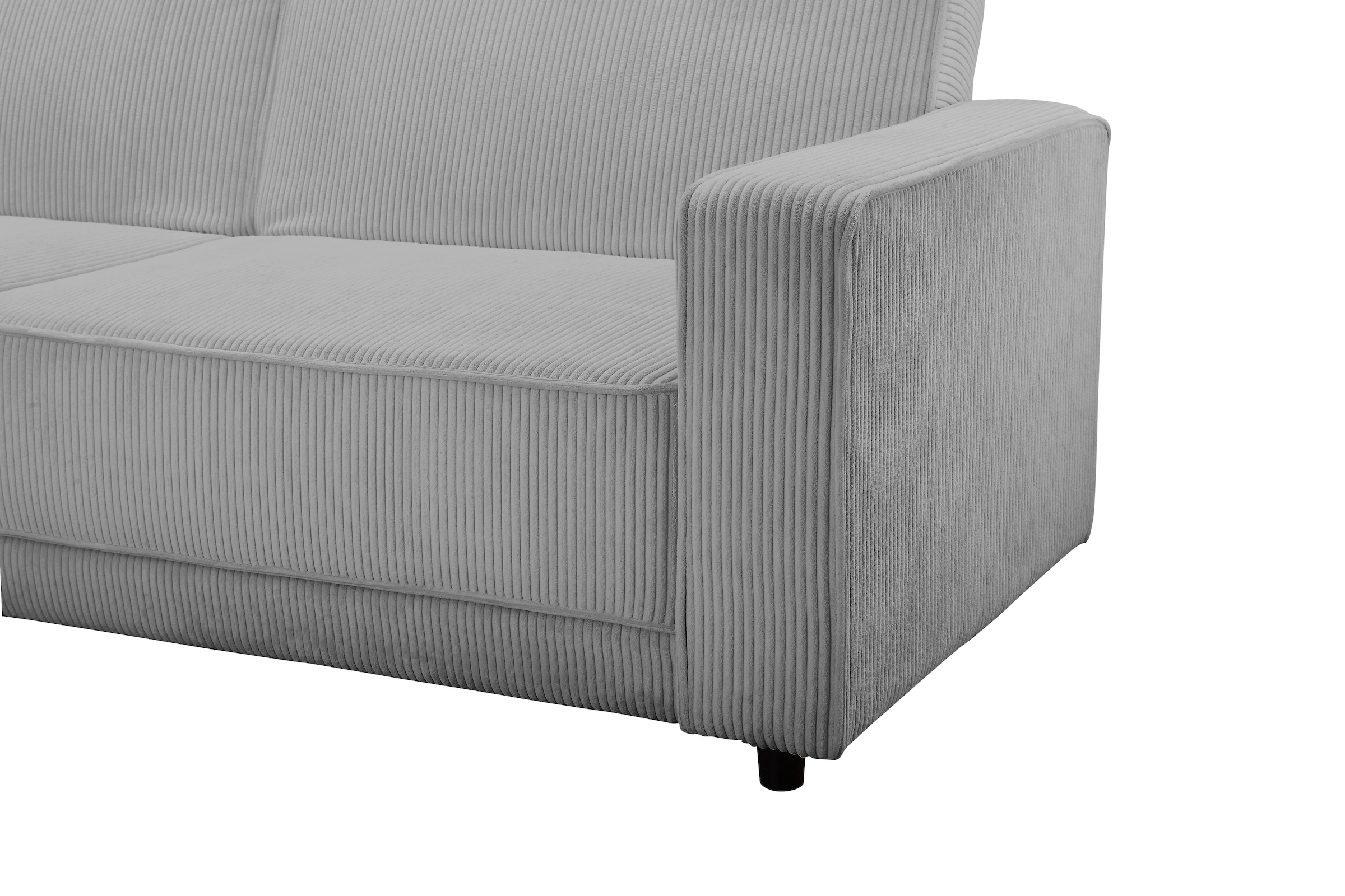 Dorel Home Ecksofa »Allie Schlafsofa 230 cm mit Relaxfunktion in der Rückenlehne«, Schlaffunktion (108/194,5cm), trendiger Cord o. pflegeleichter Velours