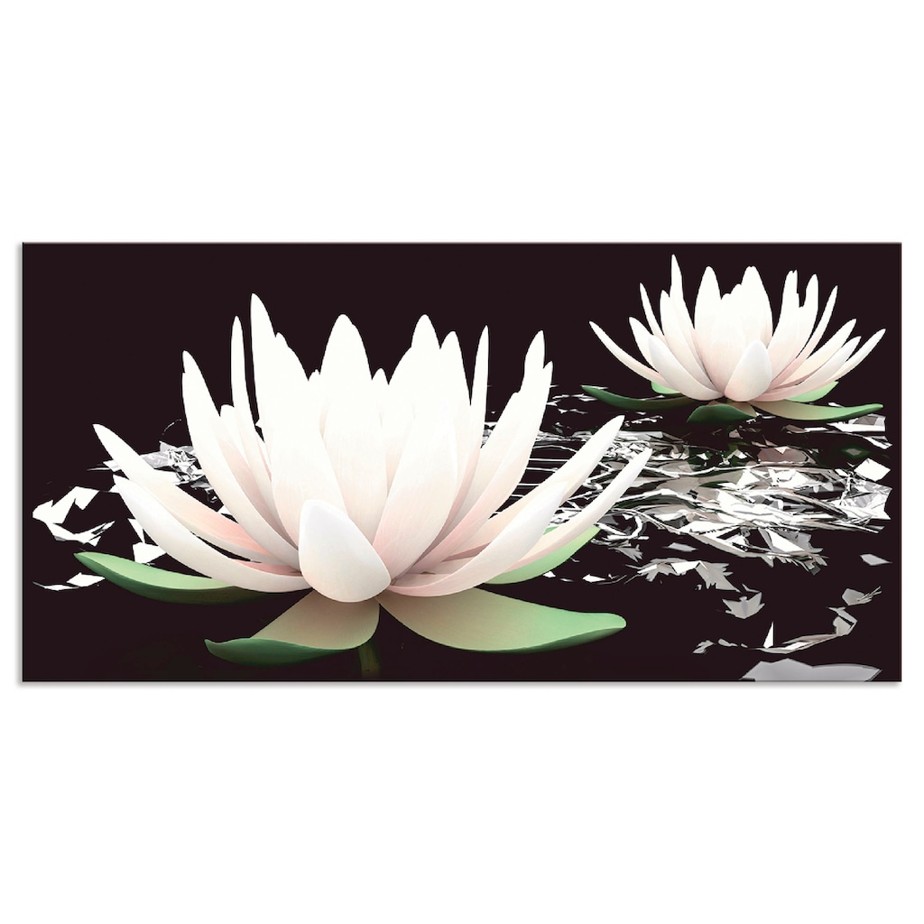 Artland Küchenrückwand »Zwei Lotusblumen auf dem Wasser«, (1 tlg.)