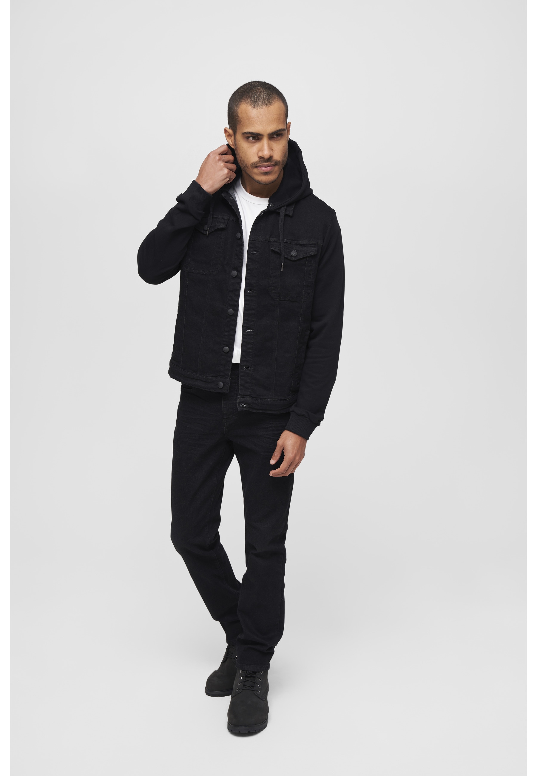 Brandit Anorak »Brandit Herren Cradock Denim Sweat Jacket« 1 Stk. tlg. mit Kapuze