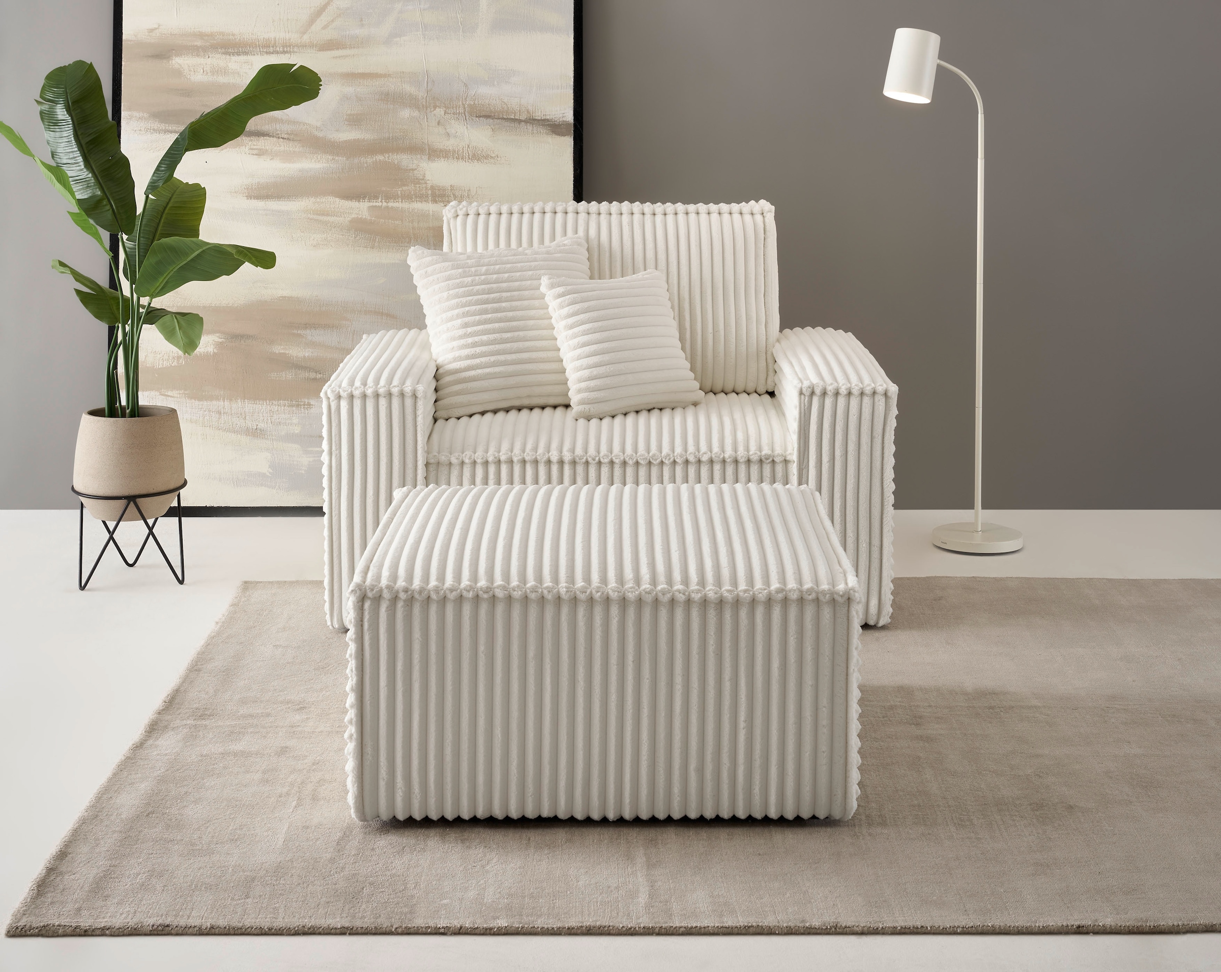 andas Loveseat »Finnley«, (2 St.), Loveseat und Hocker im Set, passend zur Polster-Serie Finnley