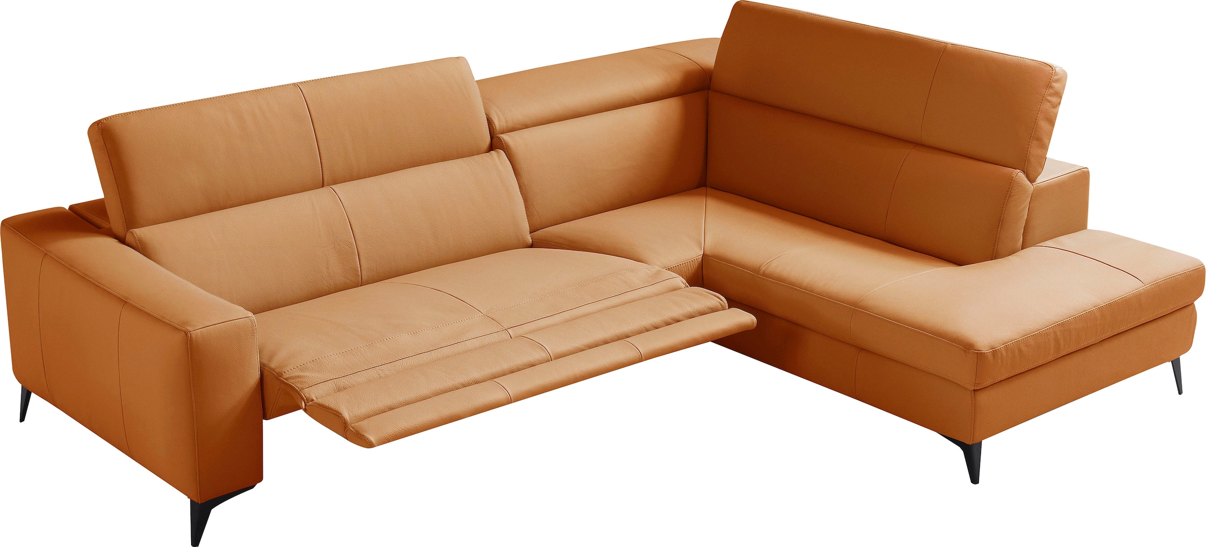 Egoitaliano Ecksofa "Edith, Designsofa mit hohem Sitzkomfort, Breite 269cm, L-Form" inkl. elektrischer Relaxfunktion und manuell verstellbaren Kopfteilen