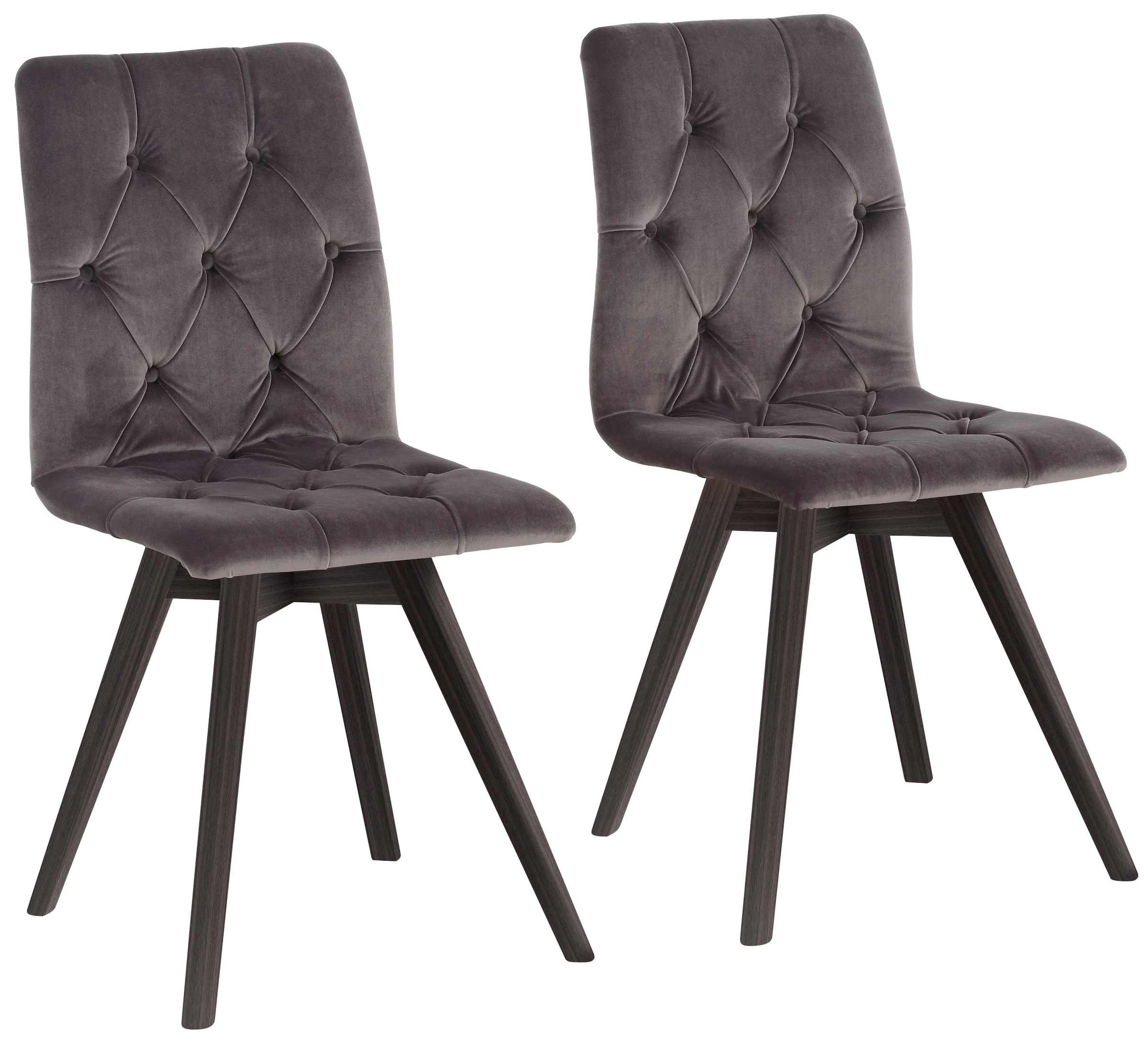 andas Esszimmerstuhl "Rania" (Set) 2 Stk. Samtoptik mit Massivholzbeinen günstig online kaufen