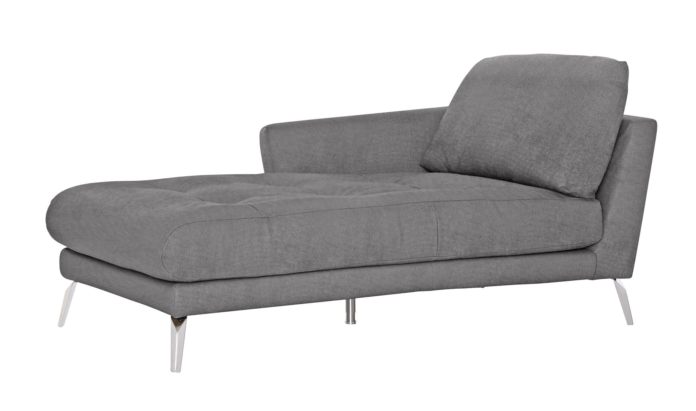 W.SCHILLIG Chaiselongue »softy«, mit dekorativer Heftung im Sitz, Füße Chrom glänzend