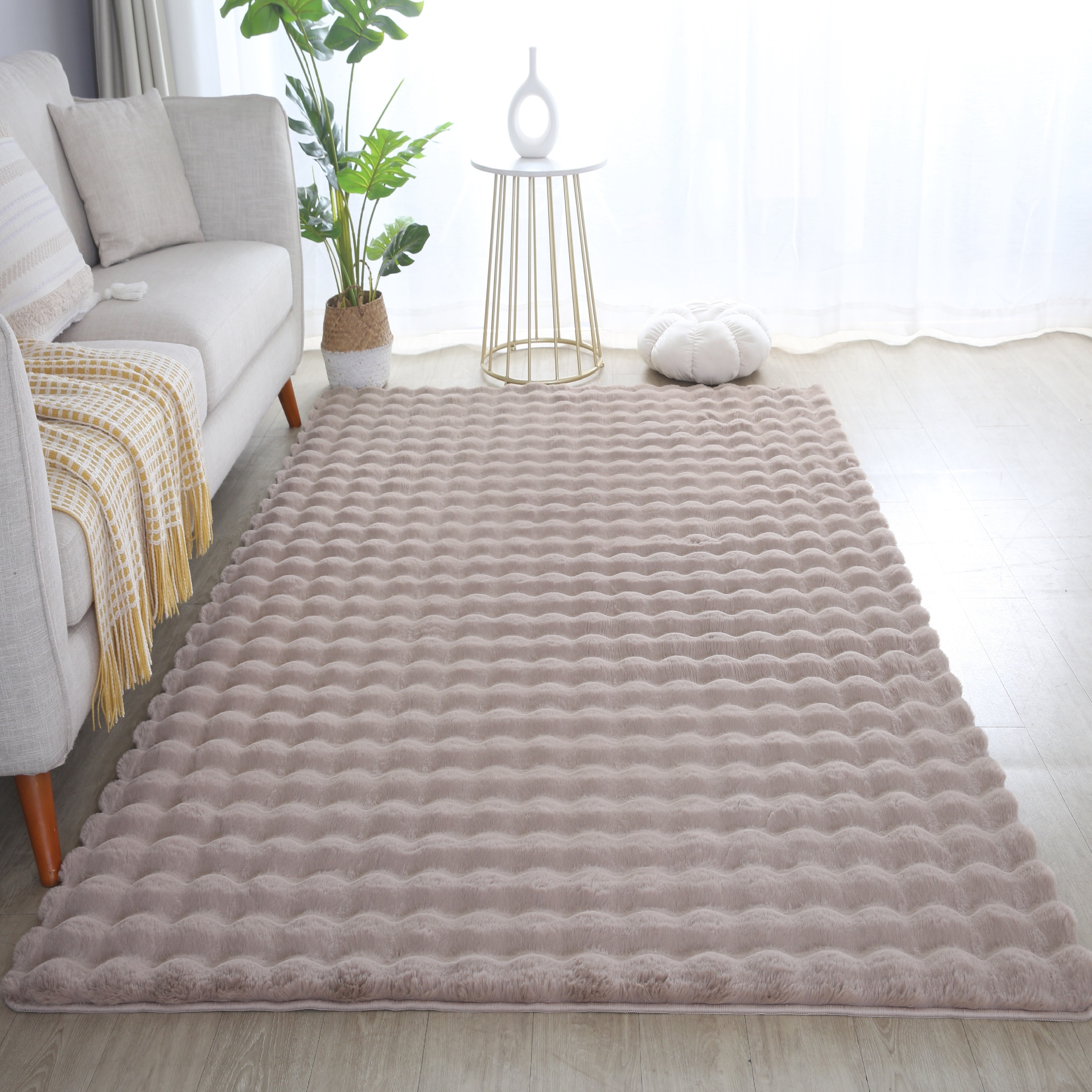 Ayyildiz Teppiche Hochflor-Teppich "AMBIANCE 5110, auch als Läufer" rechteckig 25 mm Höhe Fell Haptik / Besonders weich / Dicker Flor / Pflegeleicht