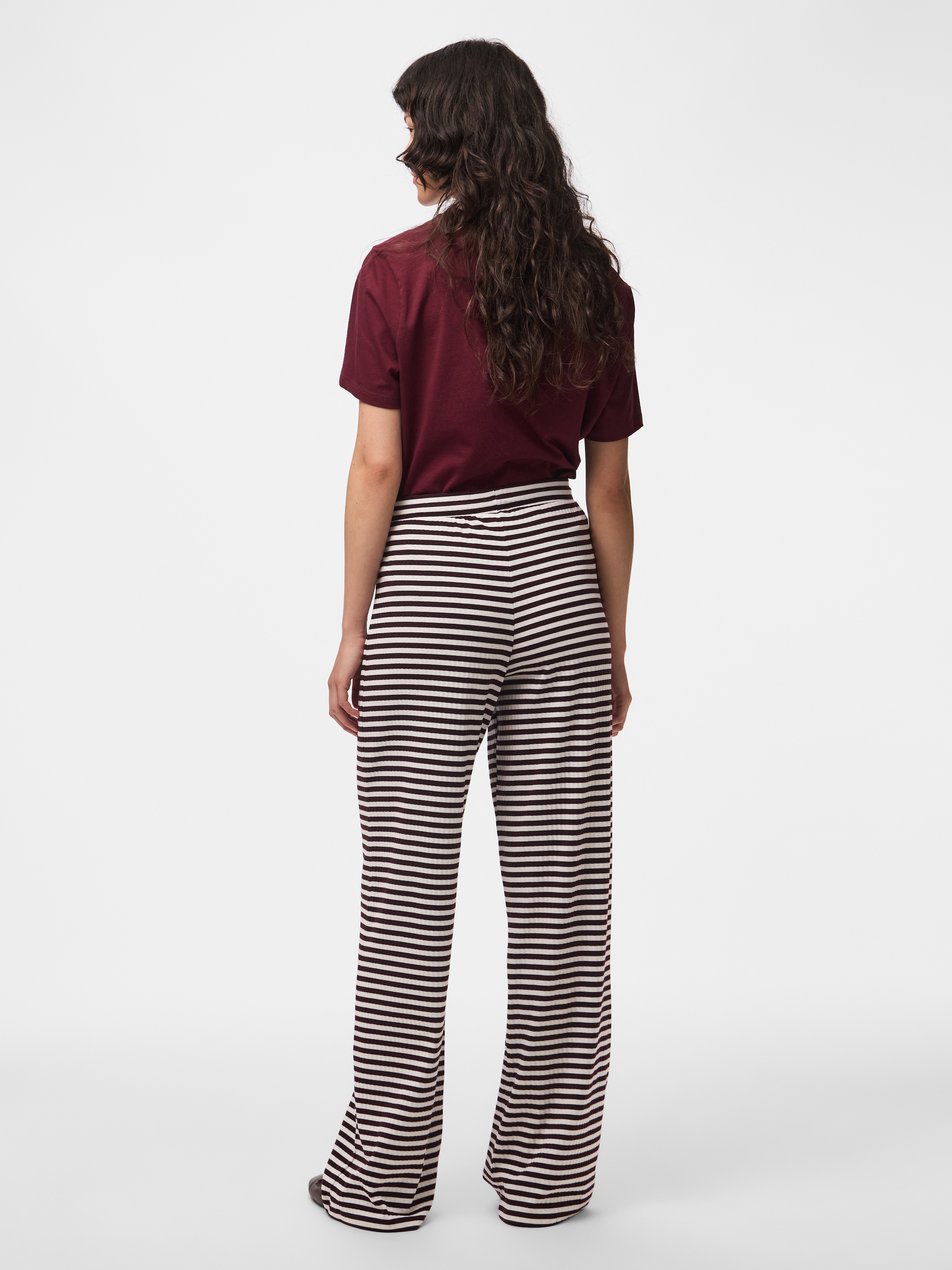 pieces Jerseyhose »PCLAYA MW WIDE PANTS JRS NOOS«  Materialmix, regular fit