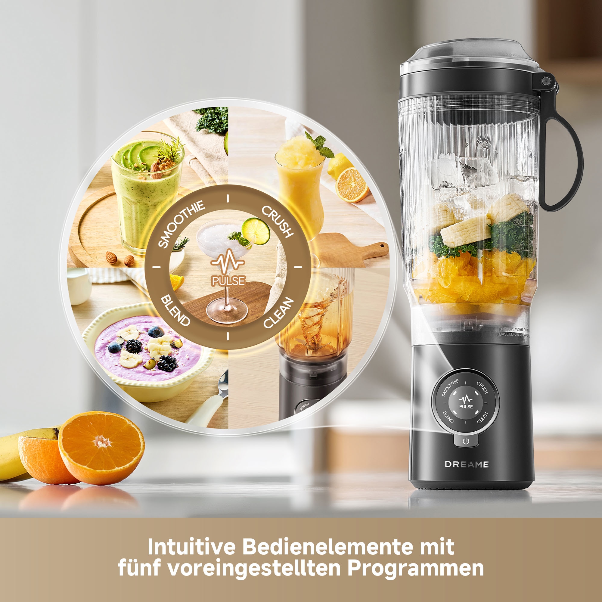 Dreame Akku-Smoothie-Maker »PortFresh Portable Blender« 120 W USB-C, Akku, kompakt, mobil
