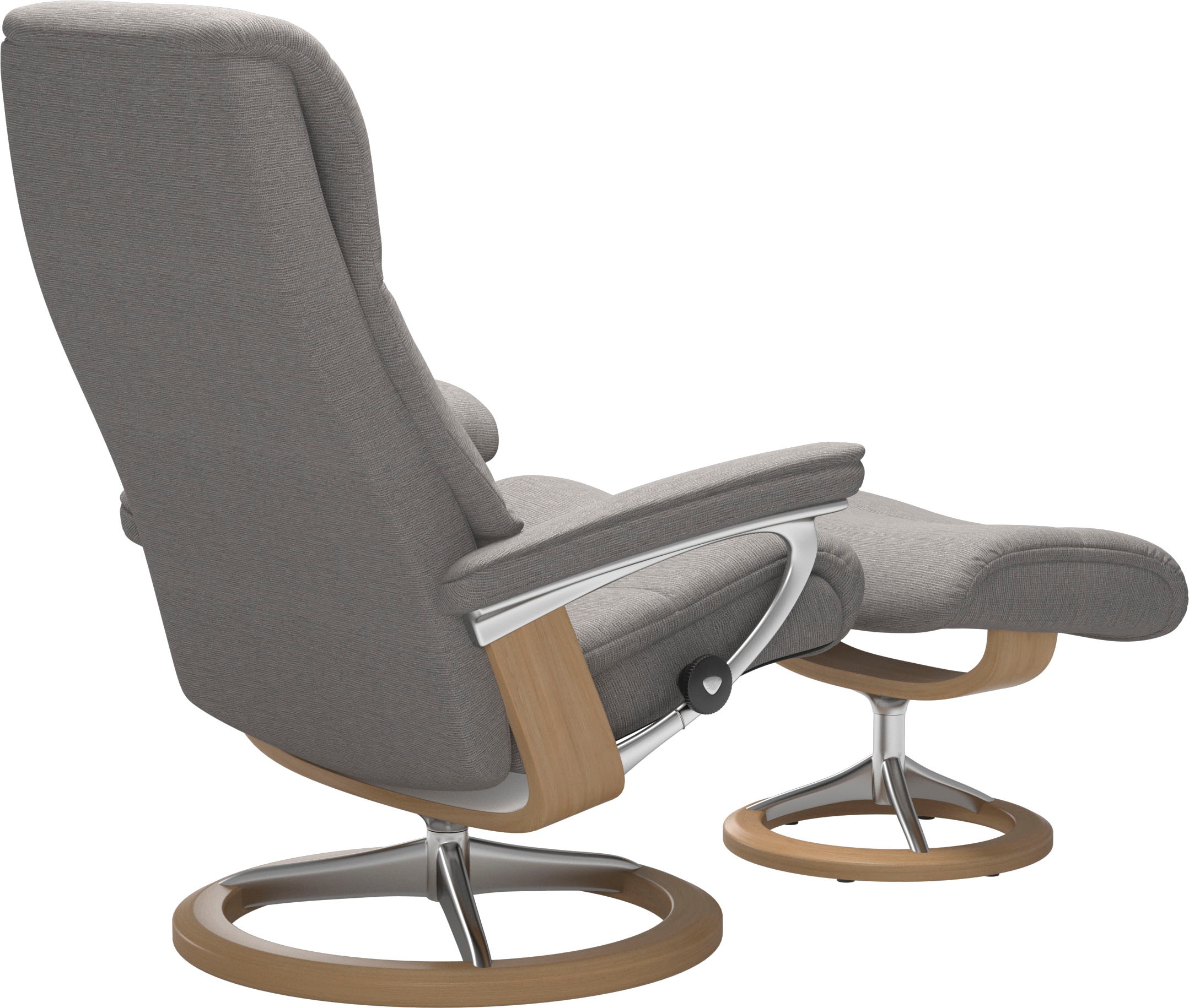 Stressless® Relaxsessel »View«, (Set, Relaxsessel mit Hocker), mit Signature Base, Größe S,Gestell Eiche