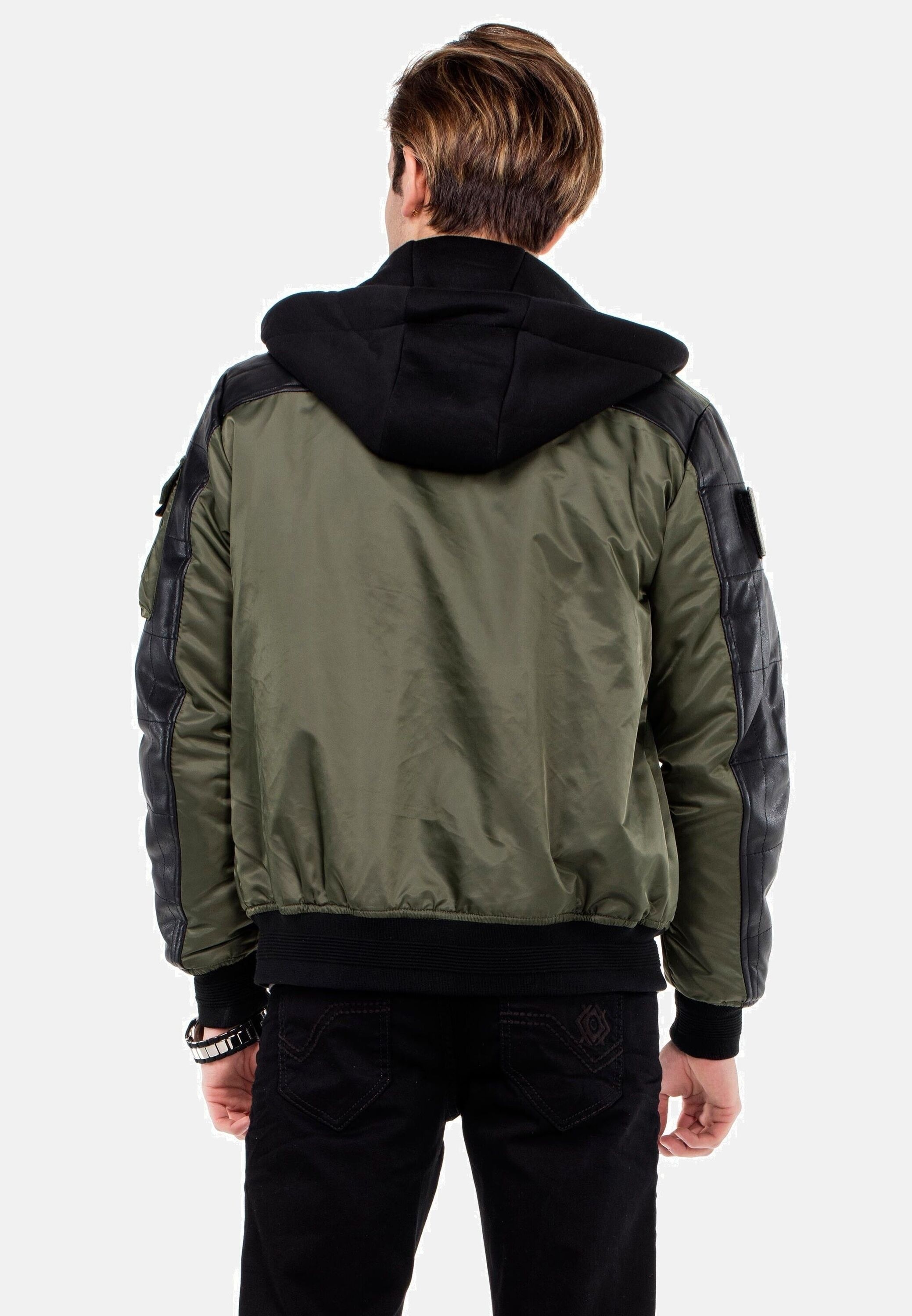 Cipo & Baxx Bomberjacke »Jacke« mit Kapuze mit abnehmbarer Kapuze, CM-134