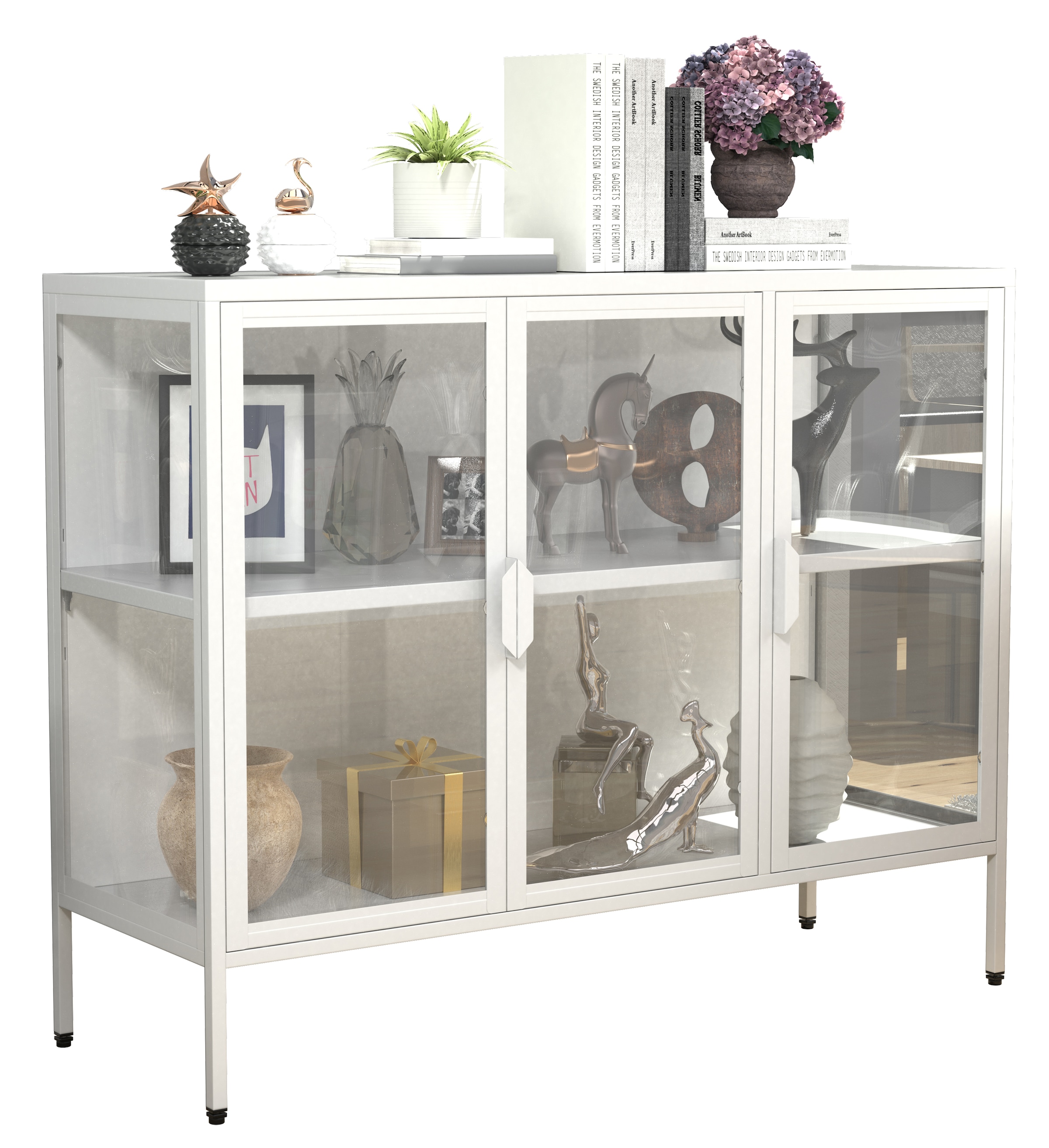 VCM Vitrine "Stahl Glas Vitrine Sideboard Kommode Floka L", (1 St.) günstig online kaufen