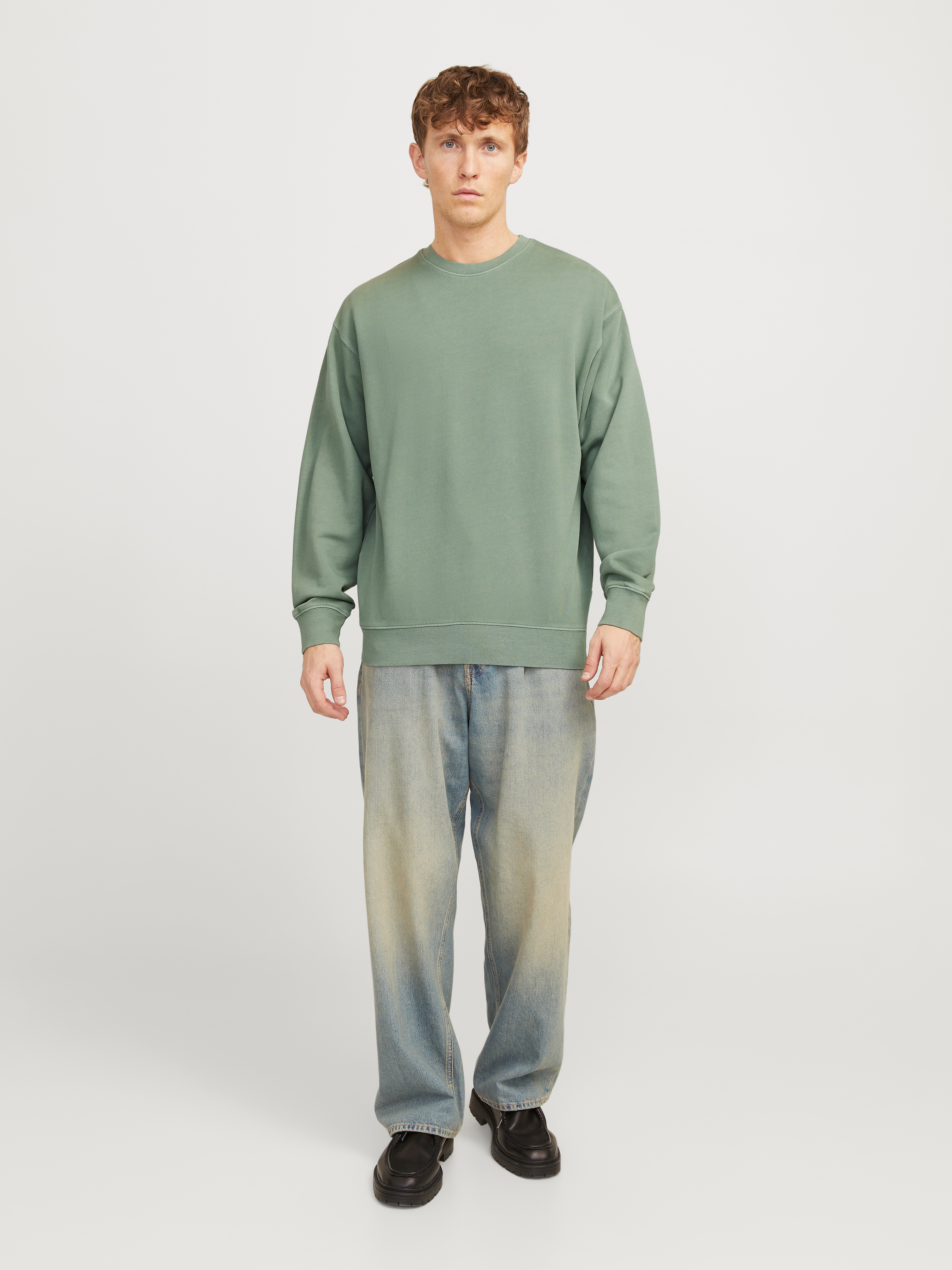 Jack & Jones Sweatshirt »JJECHARGE FADED SWEAT CREW NECK NOOS«, mit Rippbündchen