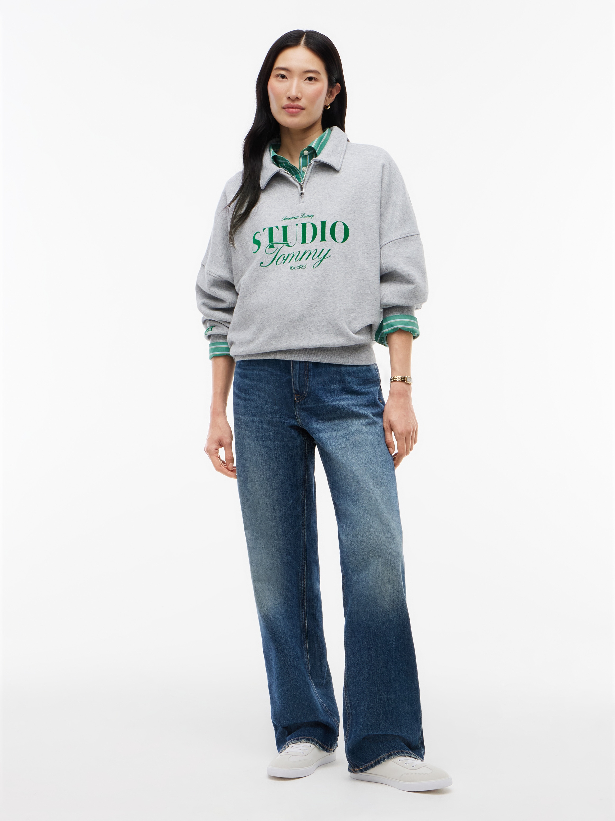 Tommy Hilfiger Sweatshirt »STUDIO TOMMY HALF-ZIP POLO SWT«, Baumwolle
