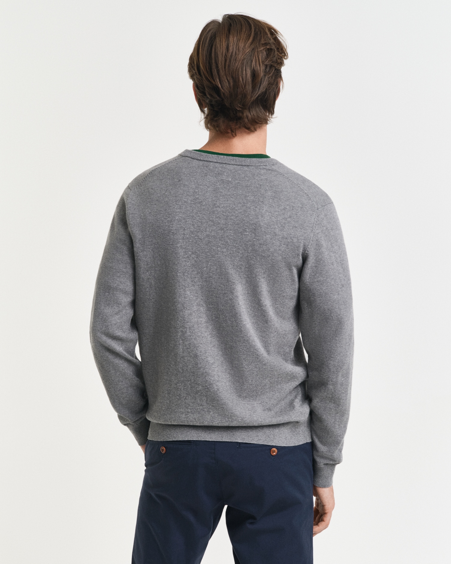 Gant V-Ausschnitt-Pullover »Classic Cotton V-Neck«, Premium Strickjersey aus weicher 100% Baumwolle, Übergangspullover