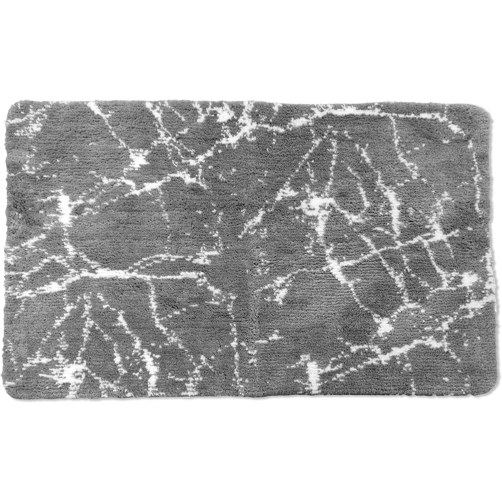 Leonique Badematte »Marble«, Höhe 15 mm, rutschhemmend beschichtet, fußbodenheizungsgeeignet-schnell trocknend-strapazierfähig, Badteppich, Marmor-Design, auch als 3-teiliges Badematten Set