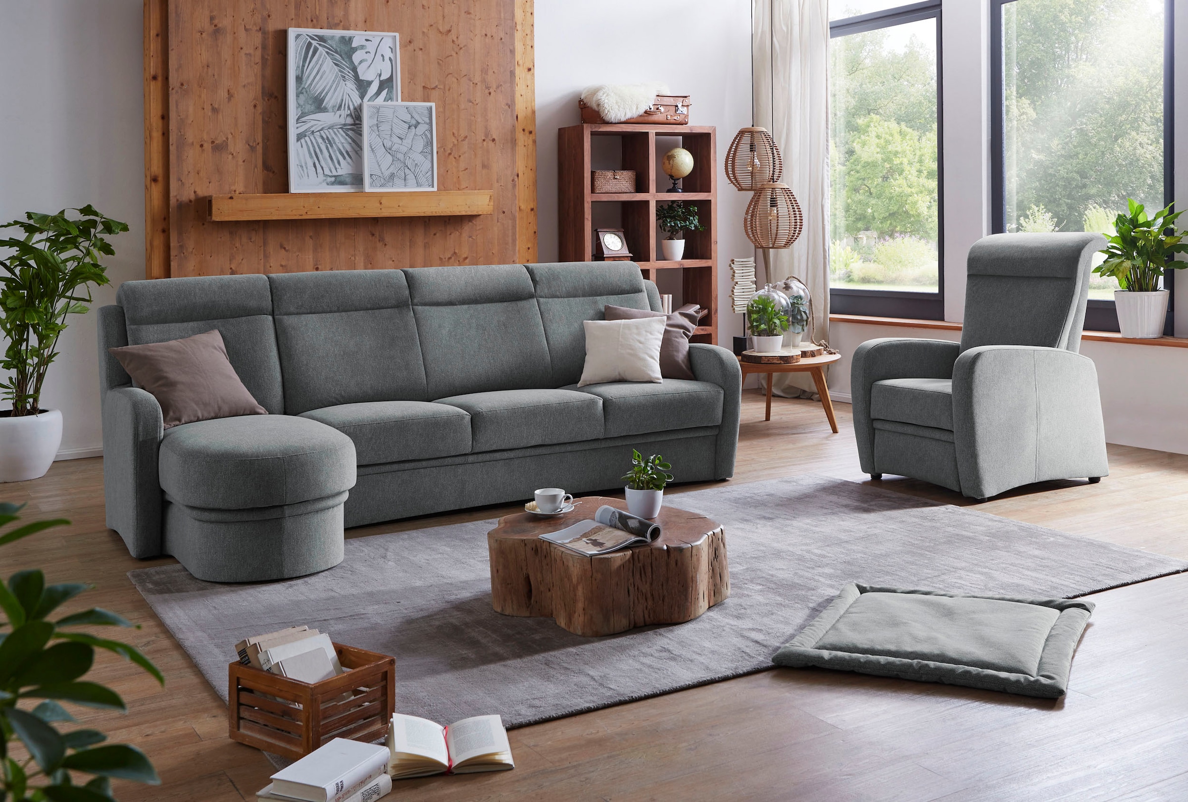 VILLA BECK Ecksofa "Varese L-Form", (2 St.), Kopfteilverstellung, wahlweise günstig online kaufen