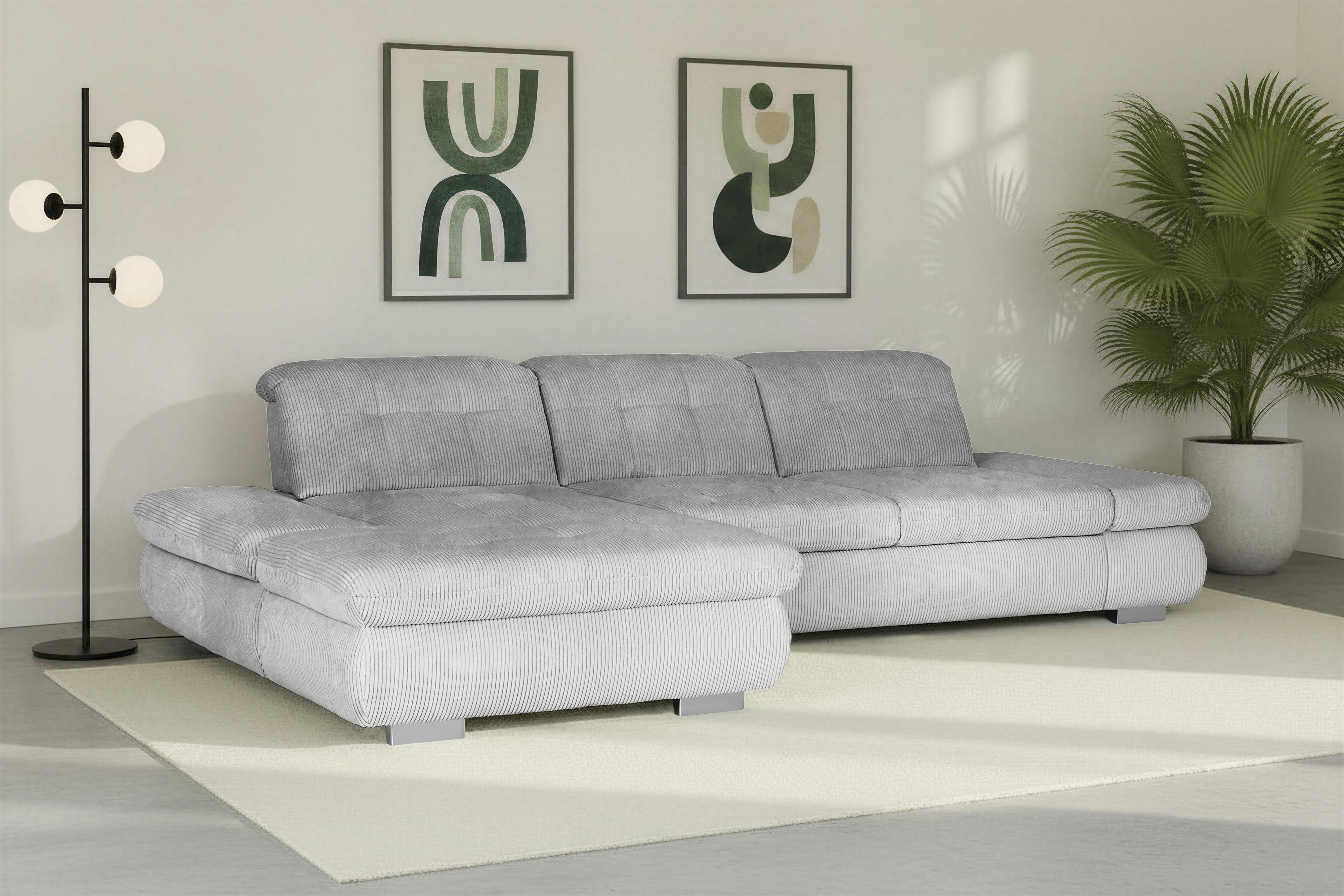 Die PlanBar Ecksofa "MP-IN17004 L-Form, Breite 331 cm, Kaltschaum-Polsterung" inkl. Sitztiefenverstellung, wahlweise weitere Funktionen