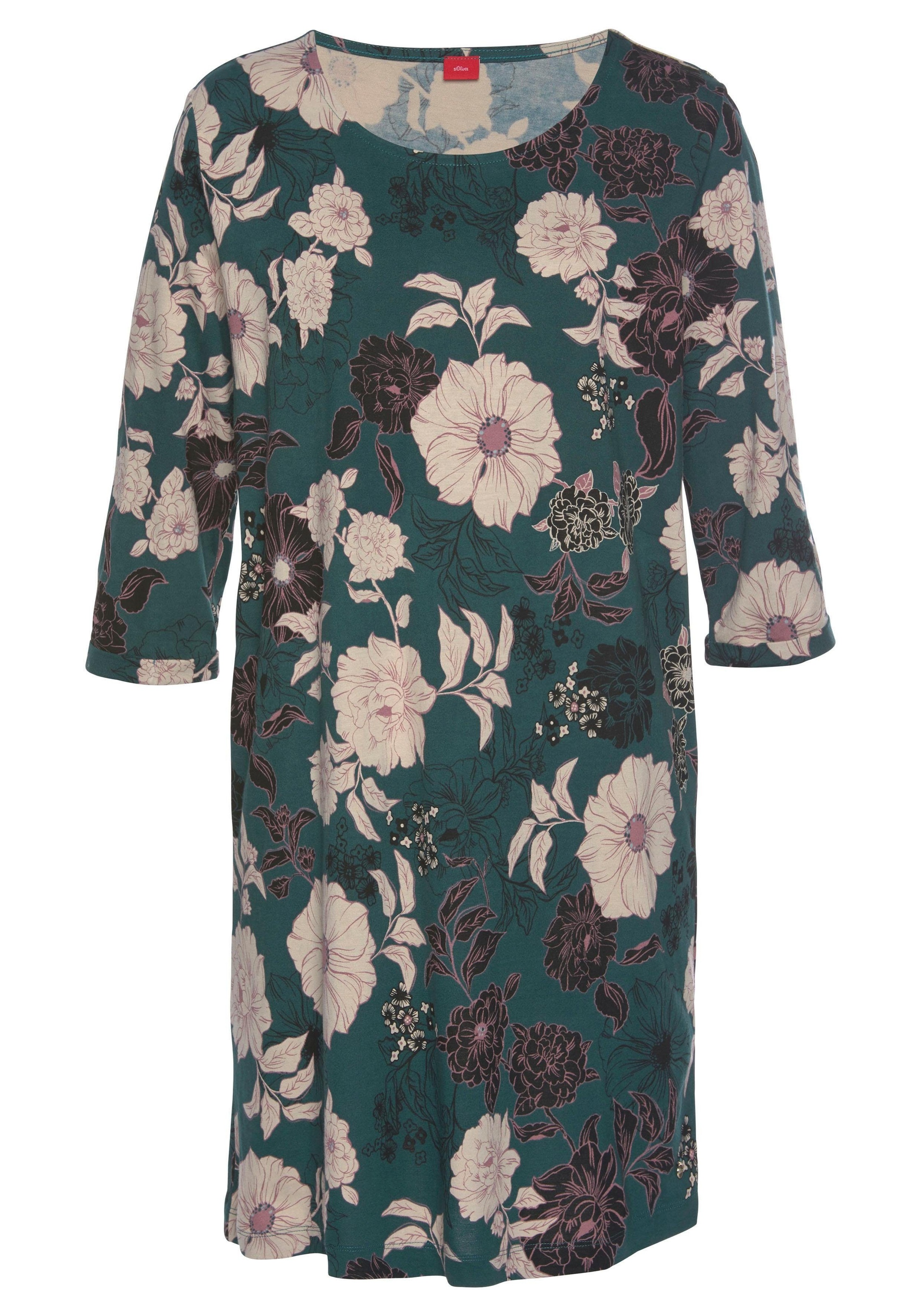 s.Oliver Nachthemd 1-teilig, im Blumenmuster mit 3/4-Ärmeln günstig online kaufen