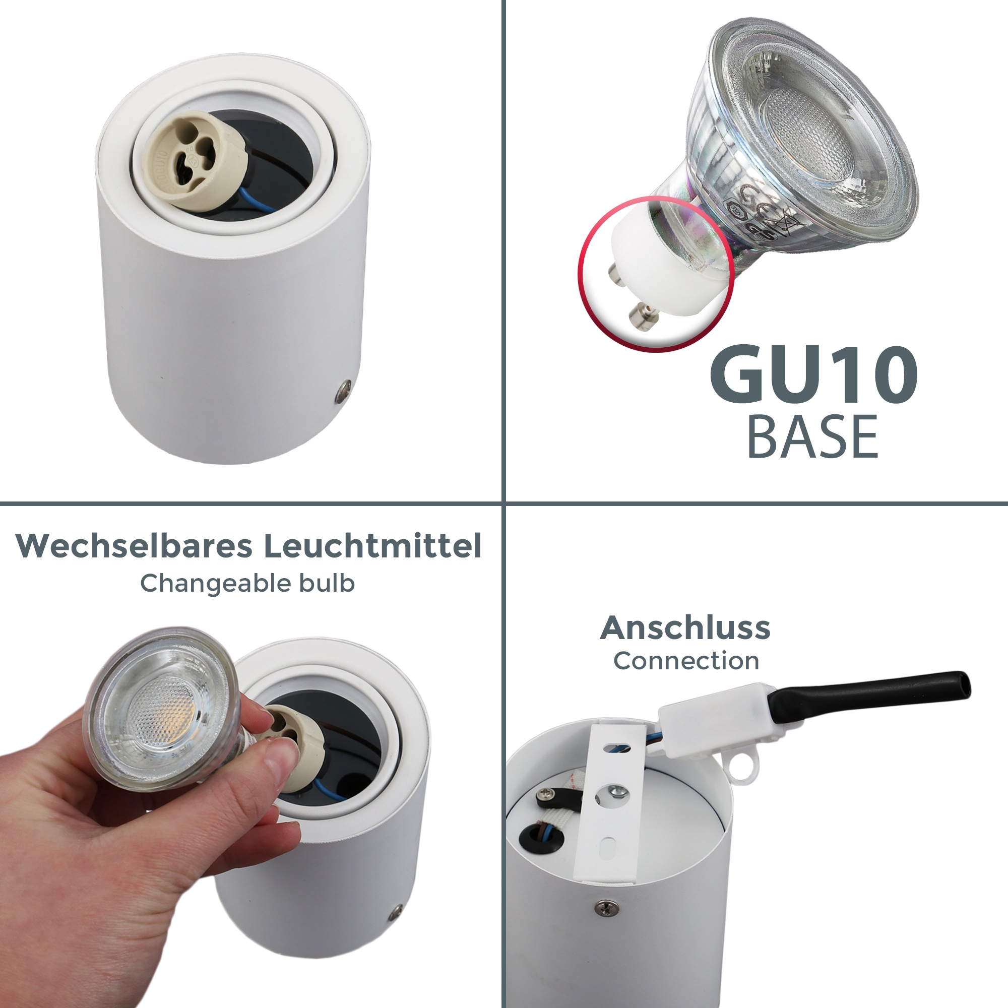 B.K.Licht LED Aufbaustrahler, 1 flammig-flammig, BAUR Aufbauleuchte, 3.000K, weiß schwenkbar, inkl. bestellen 400lm | Deckenspot, 5W