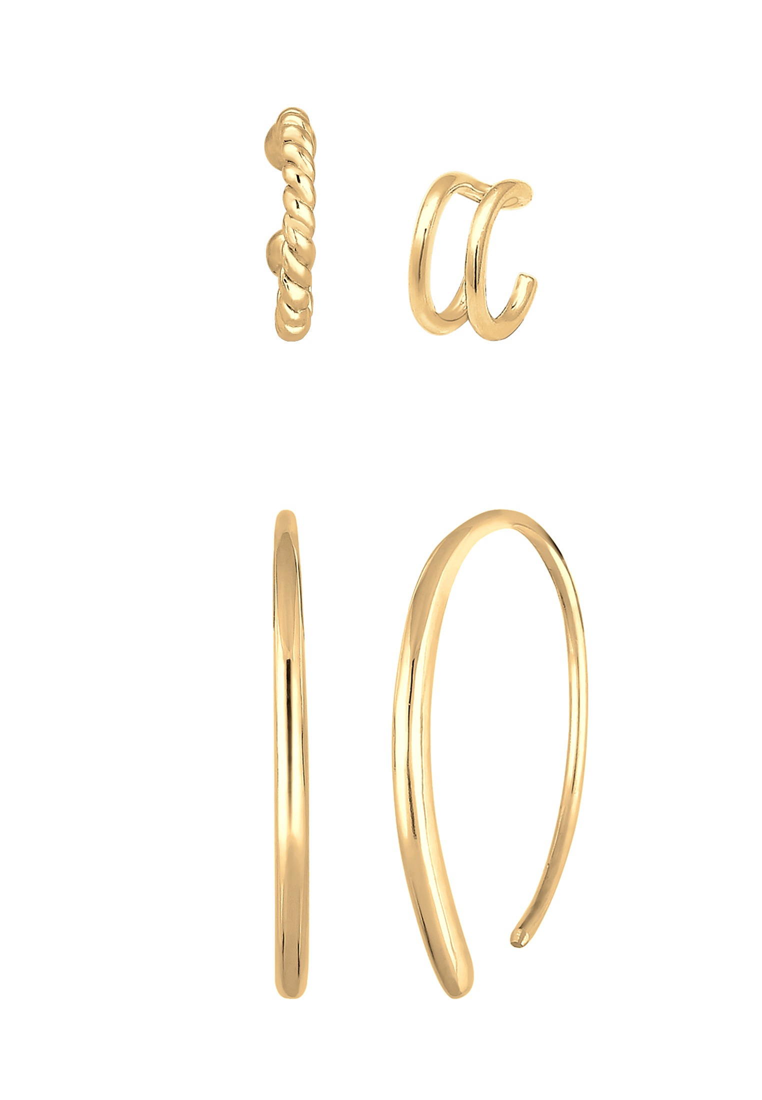 Elli Ohrring-Set »Basic Set Creolen Earcuff Blogger Trend 925 Silber«