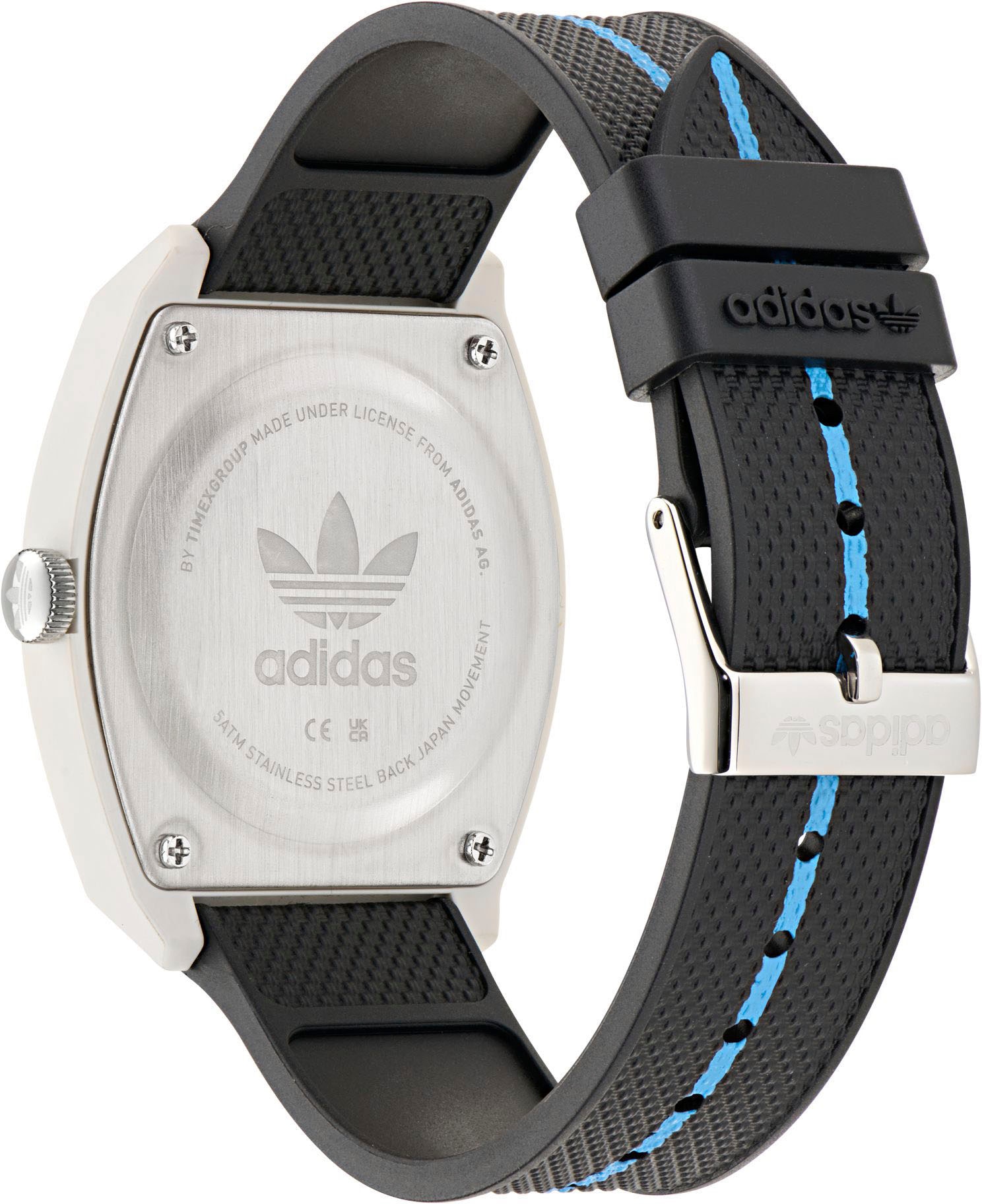 adidas Originals Quarzuhr »PROJECT TWO«, Armbanduhr, Herrenuhr, Damenuhr,Resinarmband,wasserabweisend bis 5 bar
