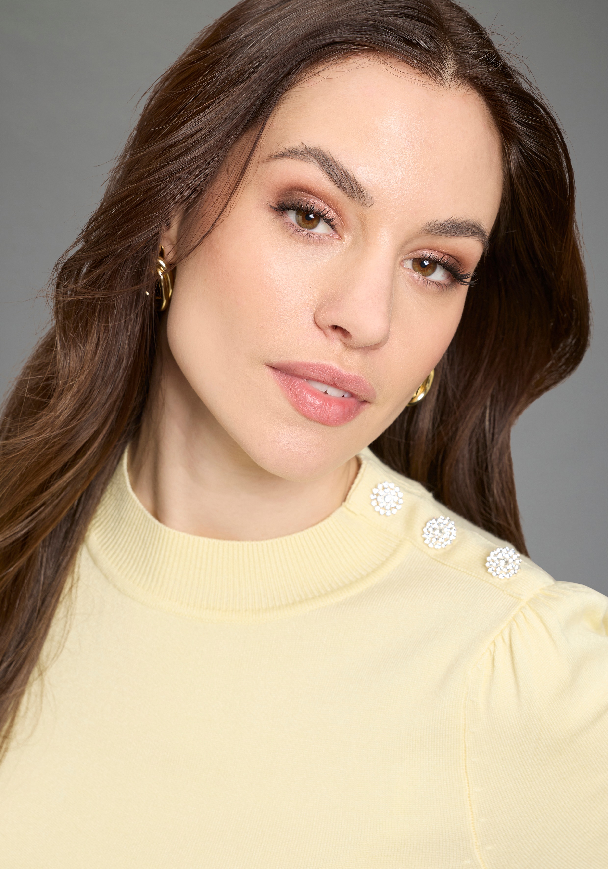 Thumbnail - Bruno Banani Kurzarmpullover aus Feinstrick-Material, mit Stehkragen, figurbetonte Passform