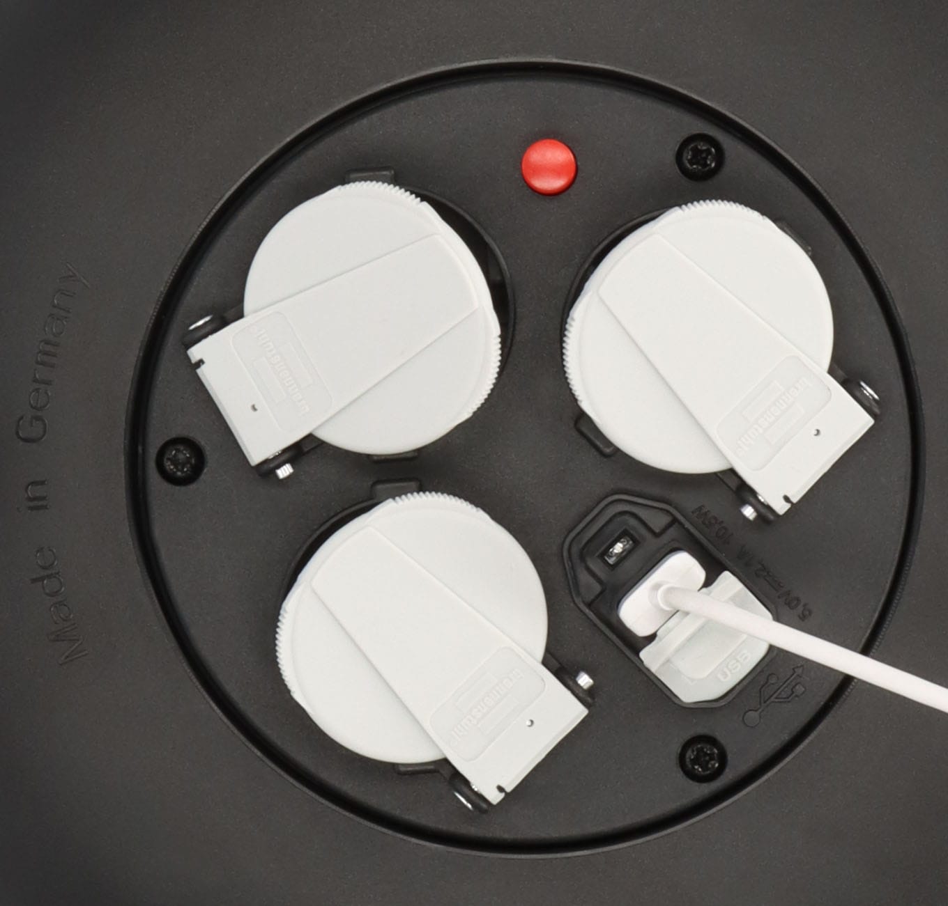 Brennenstuhl Stromkabel »Vario Line Kabelbox VL2-X 3-fach mit USB Ladefunktion« F-Stecker Typ F (Schuko) 1.000 cm