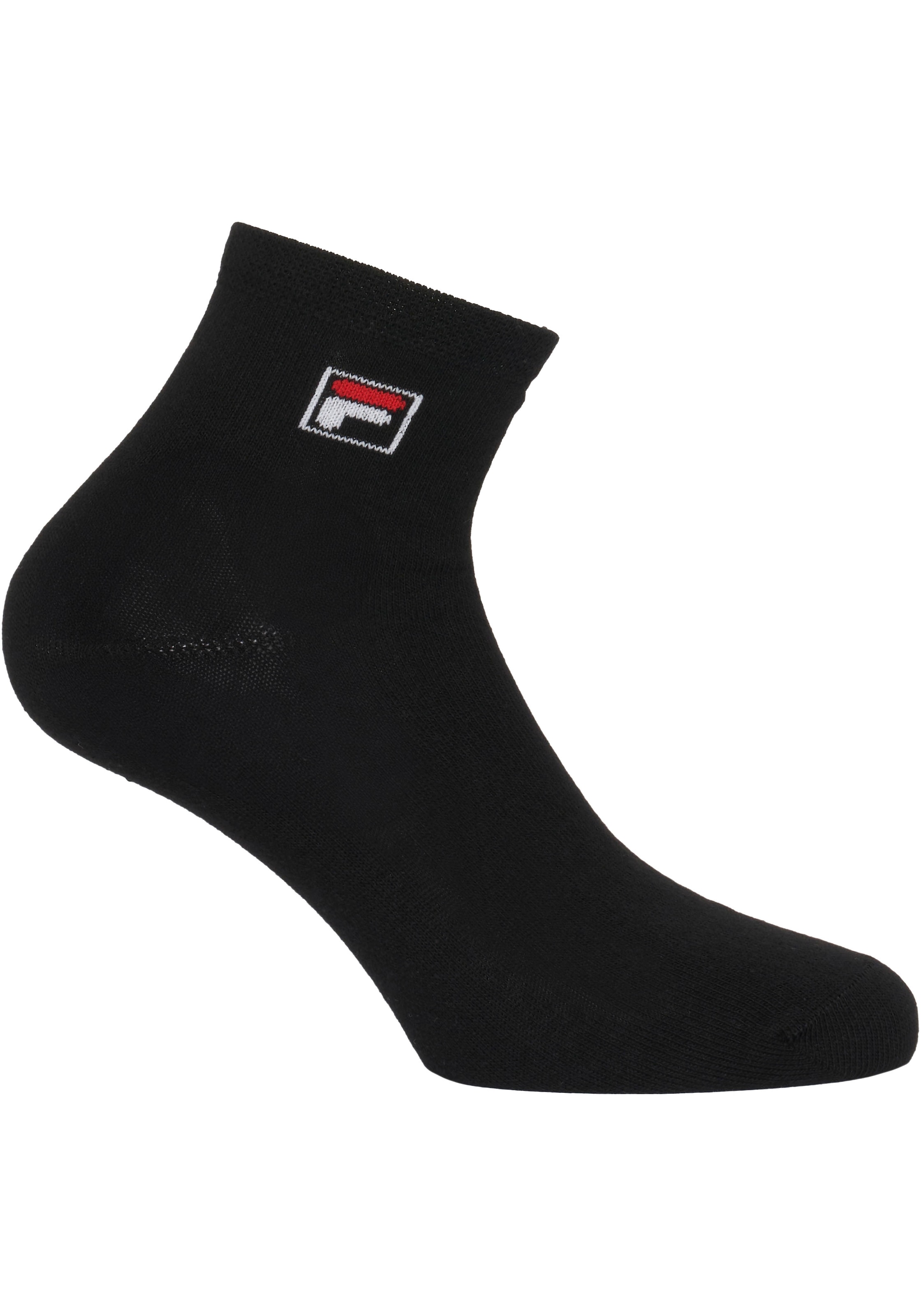 Fila Kurzsocken »UNISEX QUARTER PLAIN SOCKS«, (3 Paar), mit eingestrickem Logo