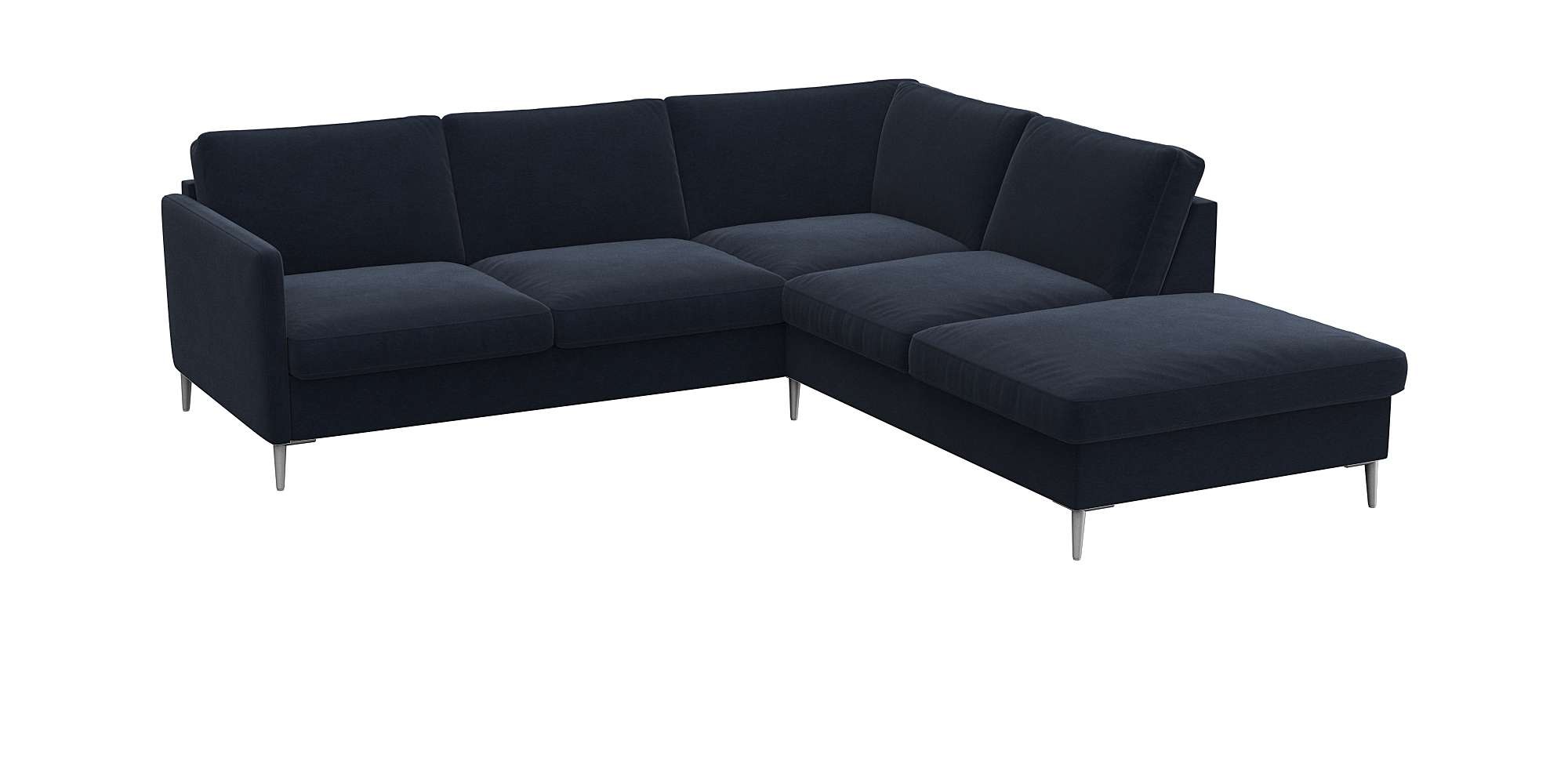 FLEXLUX Ecksofa "Fiore, L-Form" schmale Armlehnen, Füße alufarben, B/T 234/ günstig online kaufen