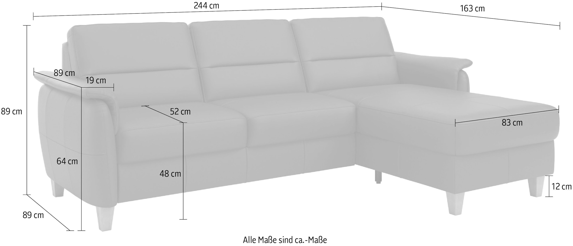 Home affaire Ecksofa »Palmera L-Form«, Federkern, wahlweise mit Bettfunktion und mit/ohne Bettkasten