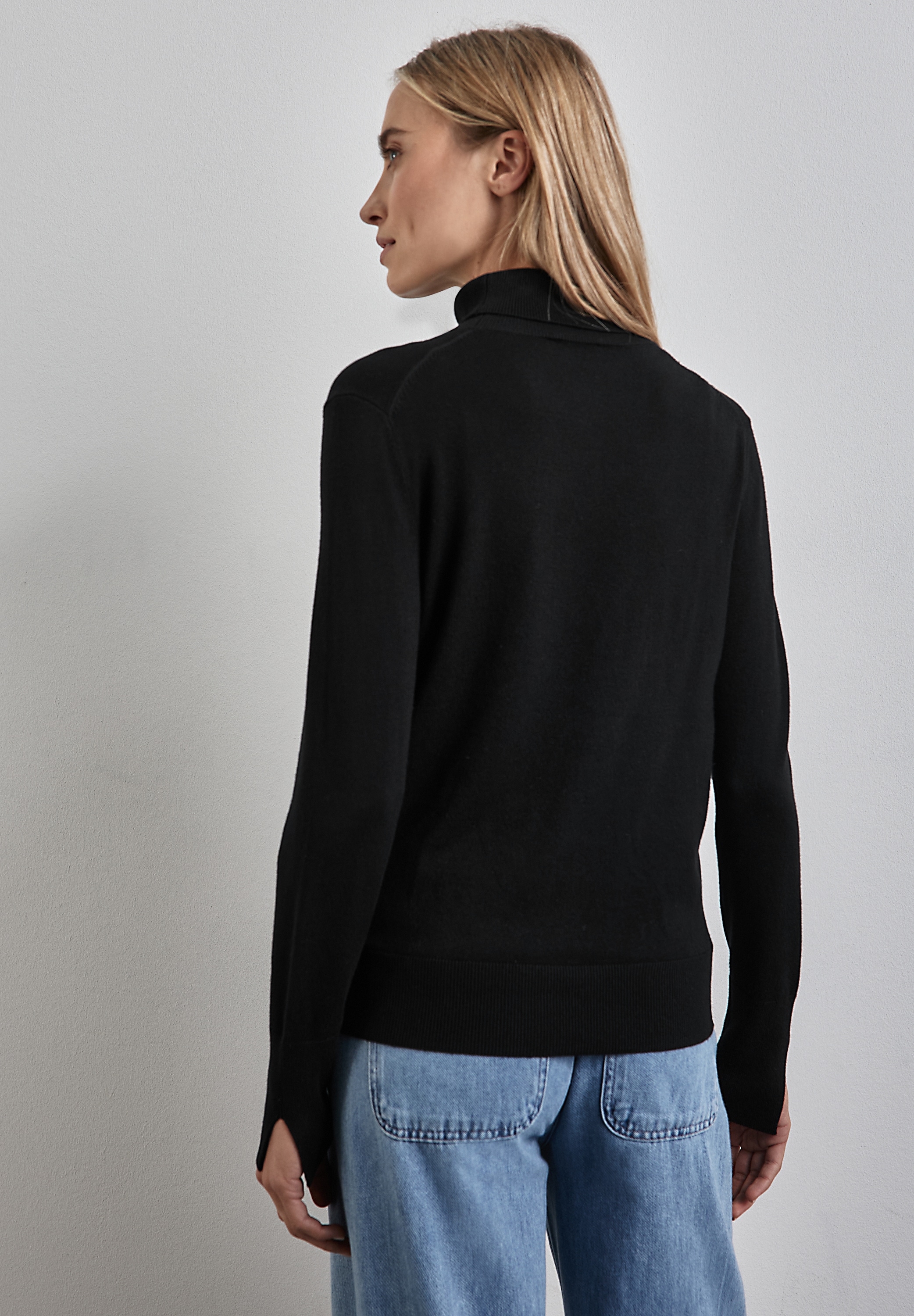 STREET ONE Rollkragenpullover, mit Materialmix günstig online kaufen