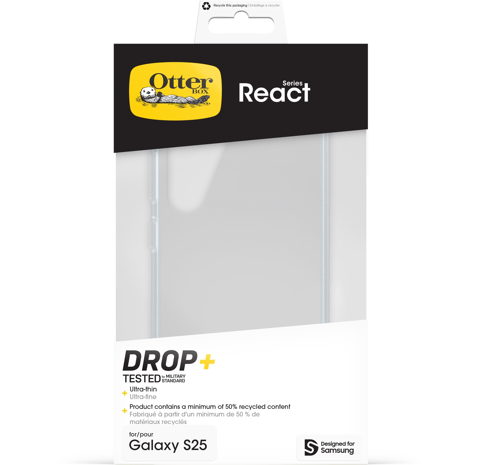 Otterbox Handyhülle »React für Samsung Galaxy S25«, Backcover, Schutzhülle, Handyschutzhülle, Case, Schutzcase, stoßfest