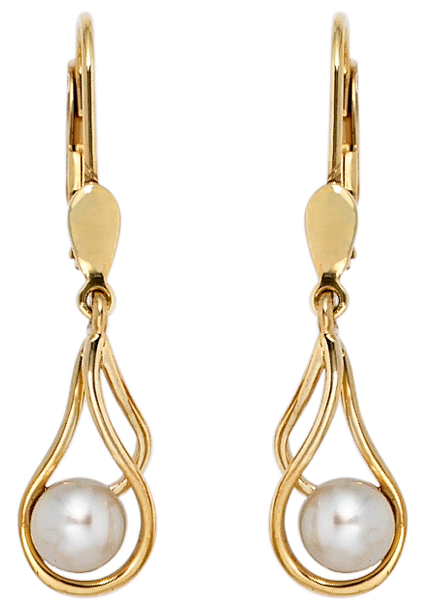 JOBO Perlenohrringe »Ohrringe mit Perlen« 585 Gold mit Süßwasser-Zuchtperlen